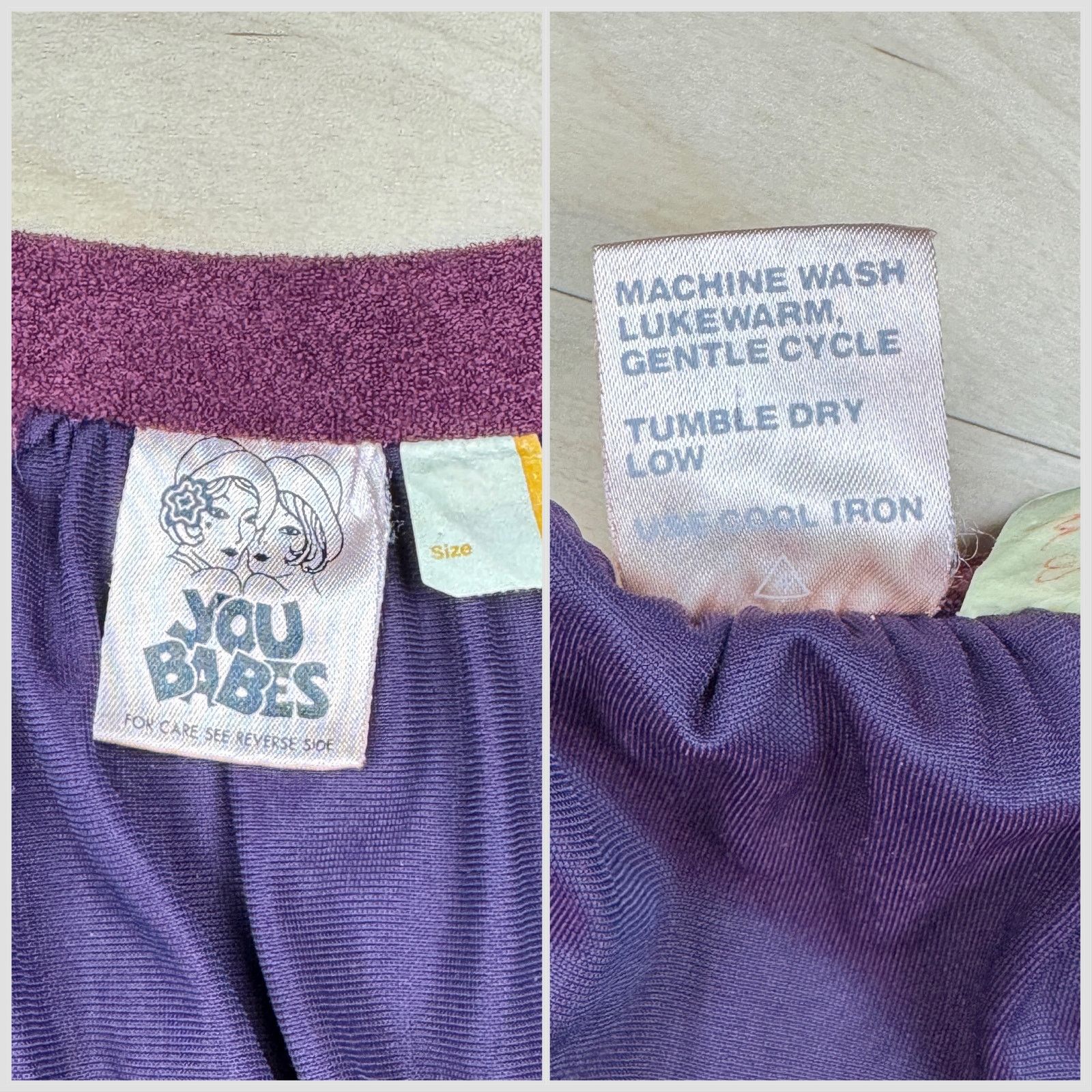 Vintage Vintage 1970s Plum Purple Terry Cloth A-Line Wrap Skirt Size 23" - 4 Thumbnail