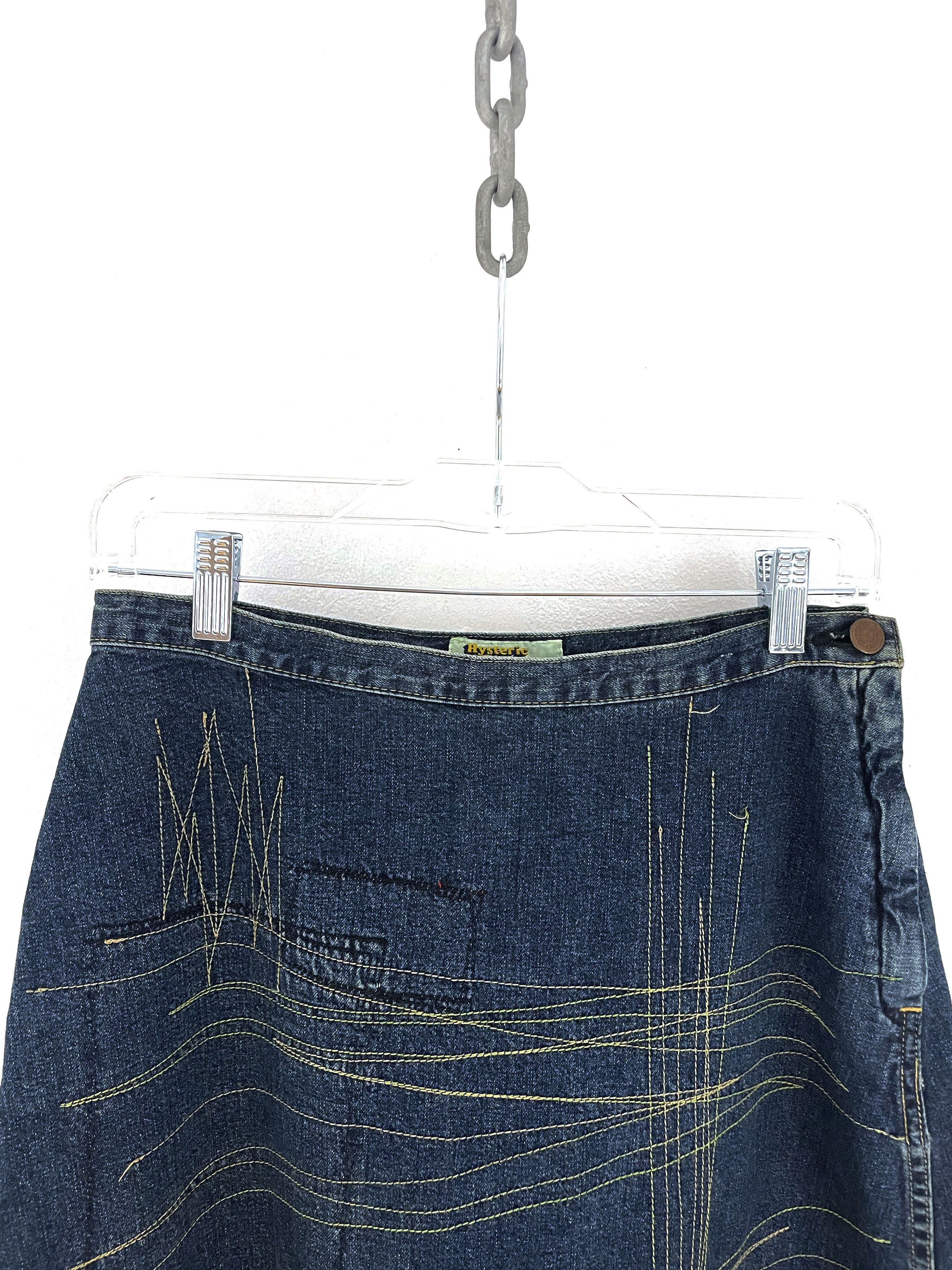 Hysteric Glamour Stitch Denim Maxi Skirt Size 27" / US 4 / IT 40 - 4 Thumbnail