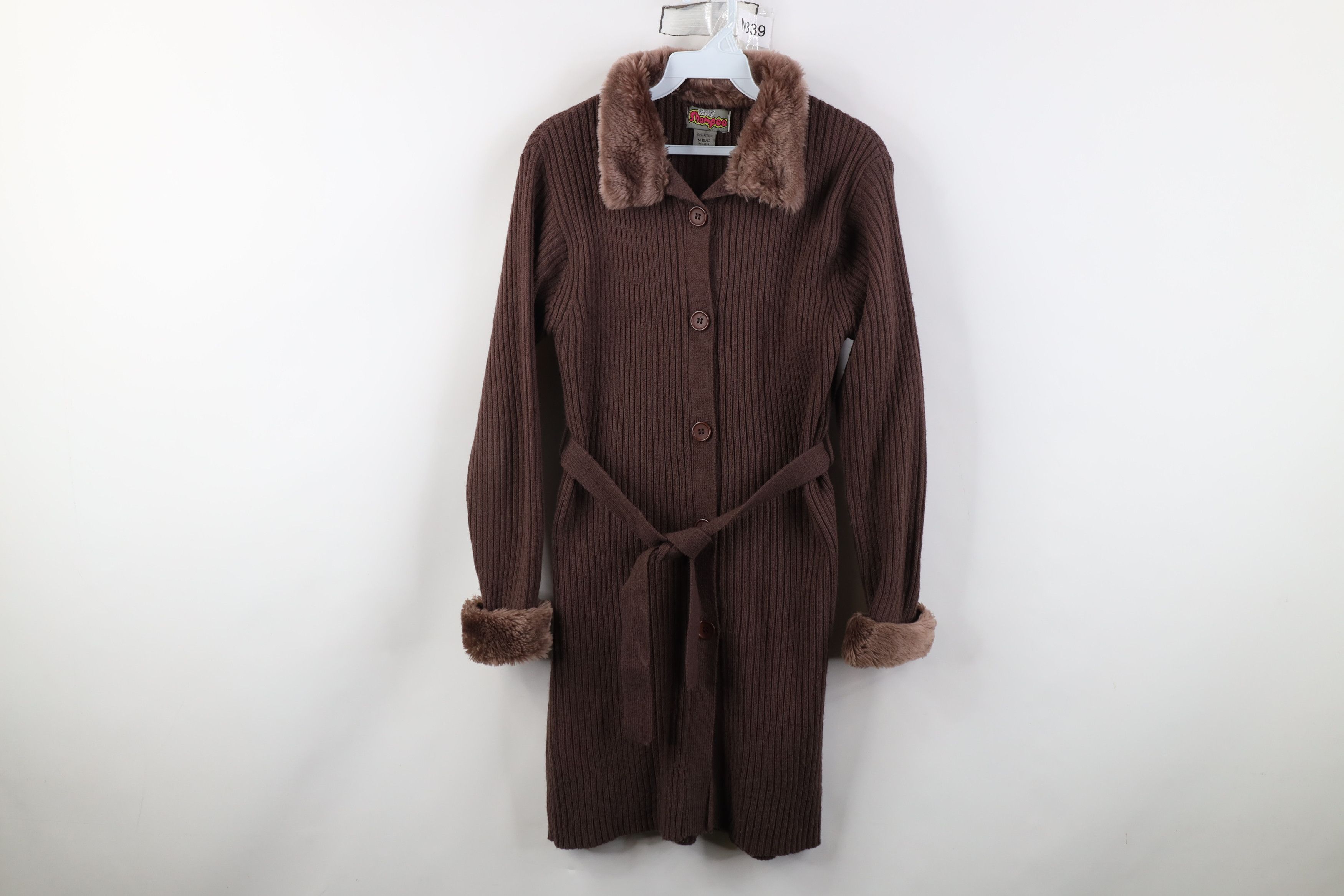 Vintage Vintage Y2K Babydoll Belted Ribbed Knit Cardigan Sweater Size M / US 6-8 / IT 42-44 - 1 Thumbnail