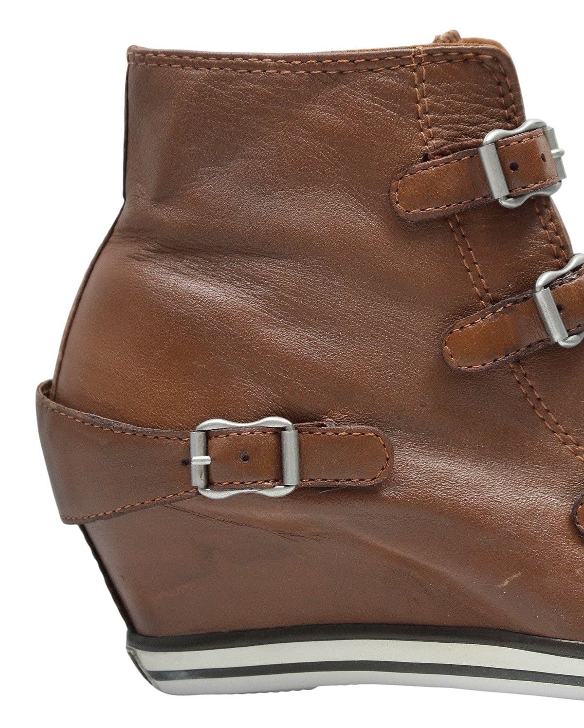 Isabel Marant 2000S ASH LIMITED BUCKLED LEATHER WEDGE SNEAKERS Size US 6 / EU 39 - 9 Thumbnail