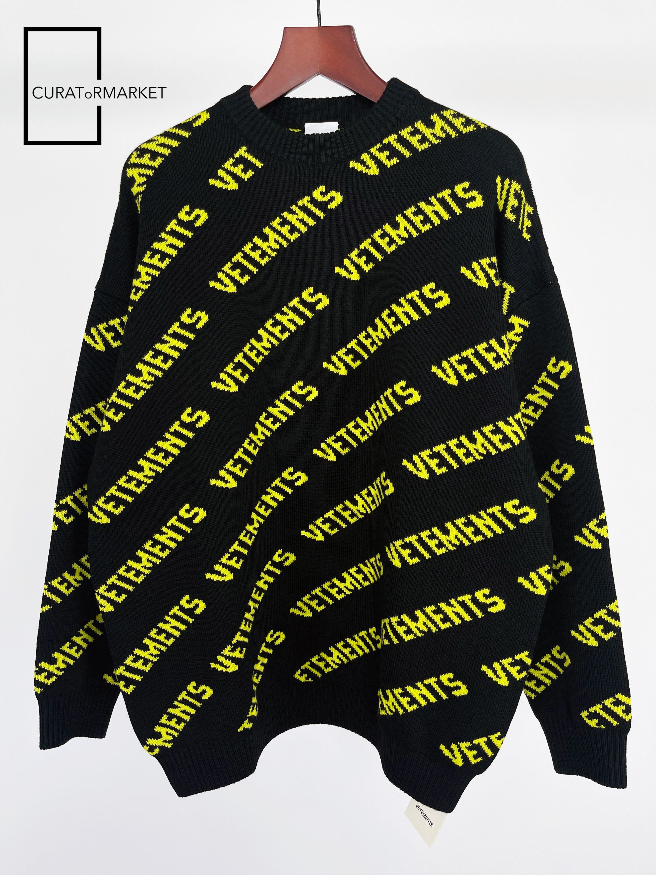 Vetements RARE Neon All Over Monogram Pattern Logo Knit Fine Wool FW22 Size US S / EU 44-46 / 1 - 2 Thumbnail