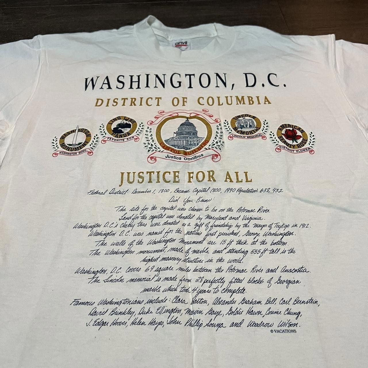 Designer Vintage Washington DC T Shirt 90s Large Size US L / EU 52-54 / 3 - 1 Thumbnail