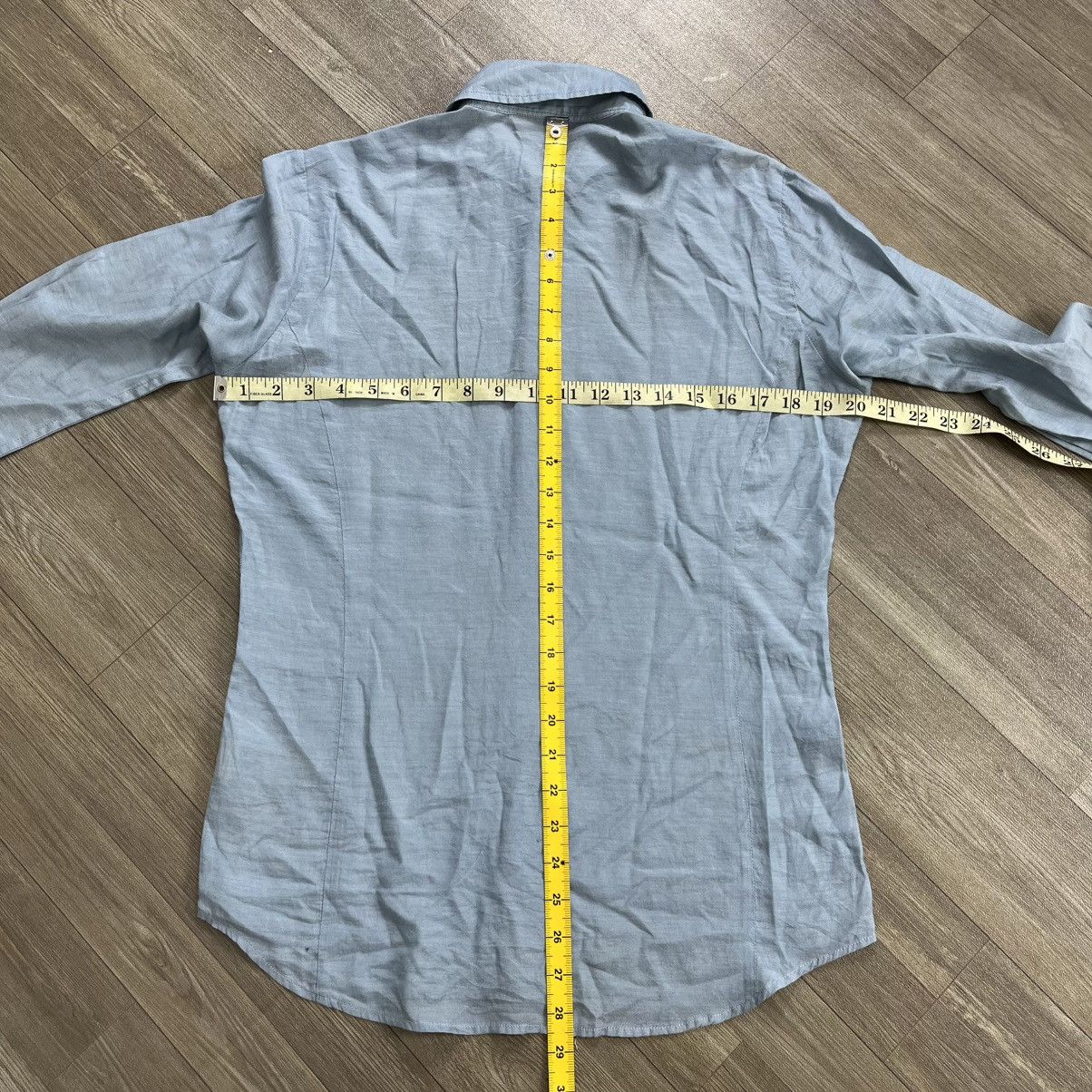 5351 POUR LES HOMMES 1990s Vintage 5351 Pour Les Homme Blue Denim Shirt Designer Size US M / EU 48-50 / 2 - 13 Thumbnail
