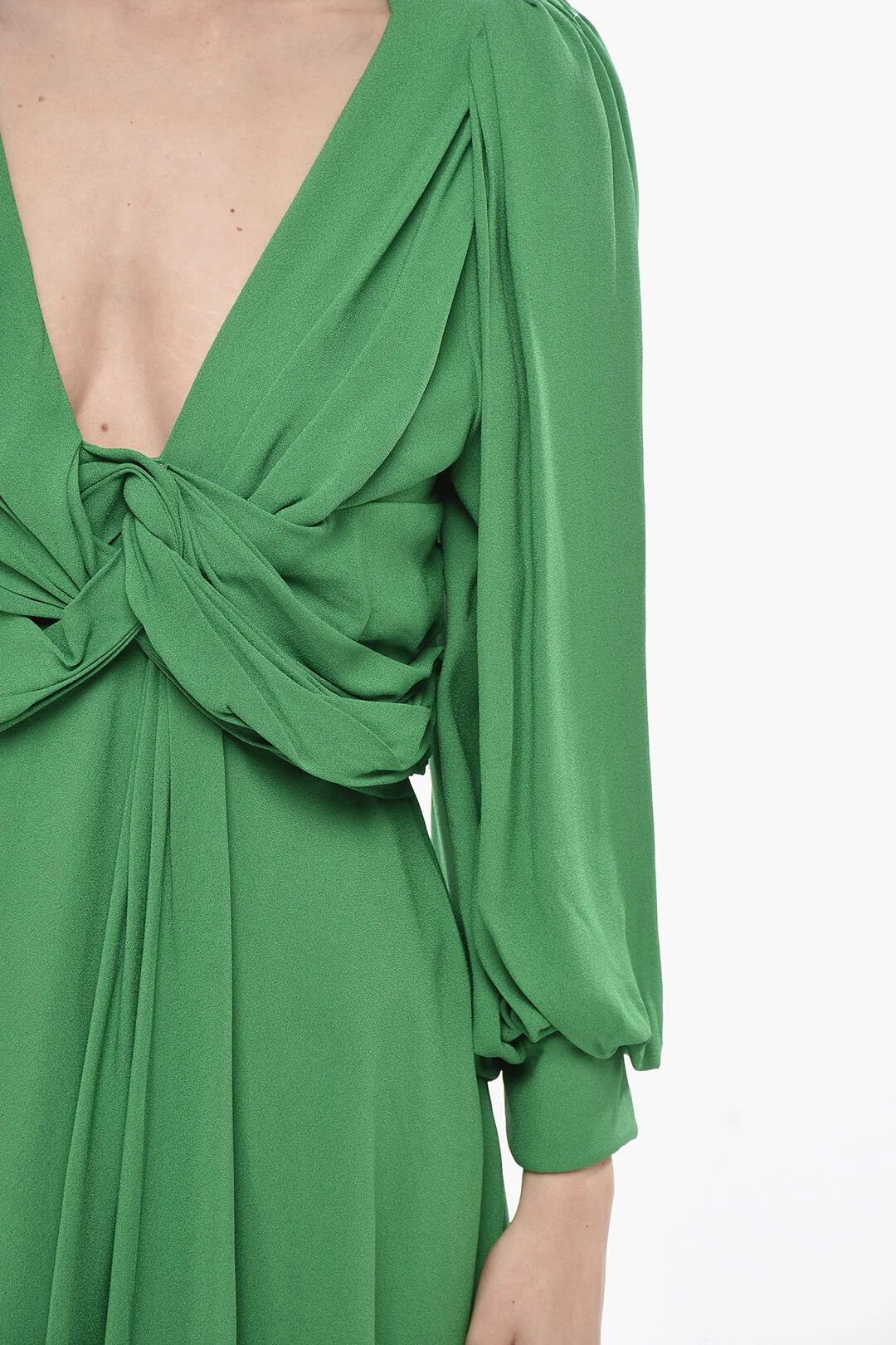 Celine og1mm0326 Draped Midi Dress in Green Size M / US 6-8 / IT 42-44 - 3 Thumbnail