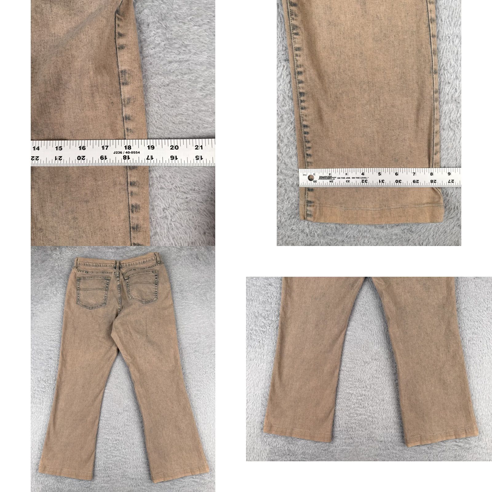 Vintage Womyn Jeans Ladies 30x26 Beige Cotton Blend Bootcut Wide Leg Mid Rise Regular 10 Casual Everyday Jeans Womens Size 32" / US 10 / IT 46 - 9 Thumbnail