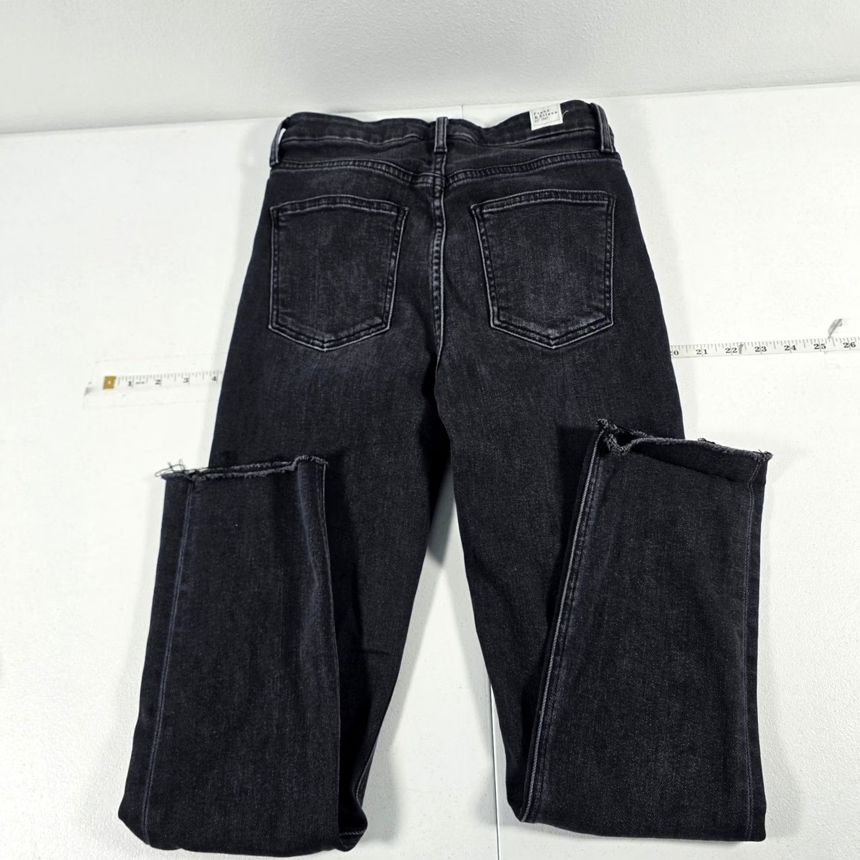 Frank & Eileen Frank & Eileen Derry Jeans Black Slim Straight High Rise Size 25 Raw Hem Size 42" / US 20 - 2 Thumbnail