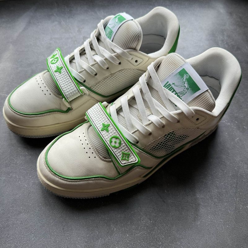 Louis Vuitton Louis Vuitton Green and White Trainers 0079 Size US 10 / IT 40 - 1 Thumbnail