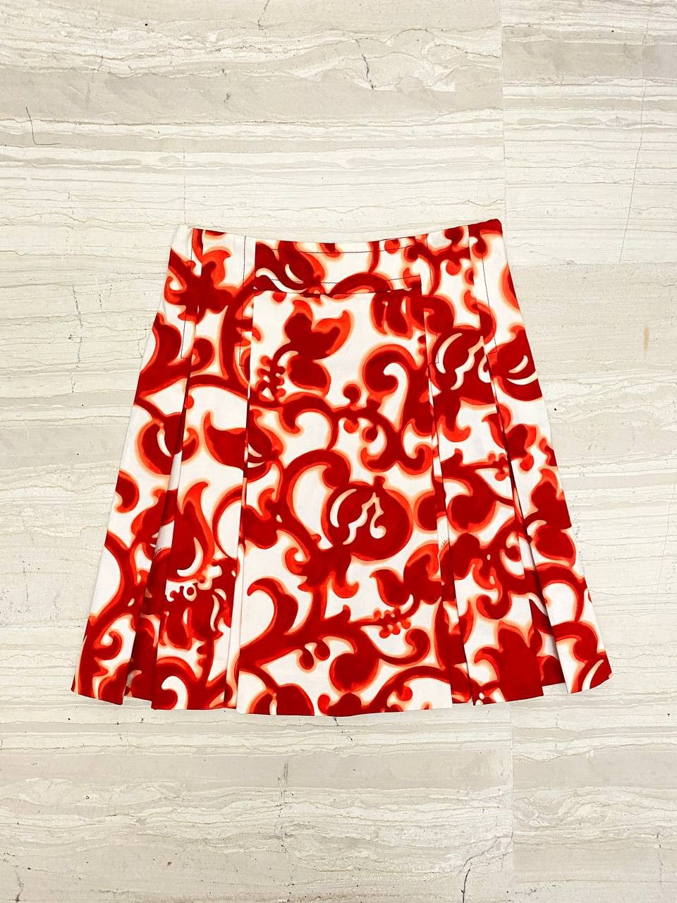 Celine Celine Logo Abstract Venetian Floral Print Cotton Mini Skirt Size 25" / US 0 / IT 36 - 2 Thumbnail