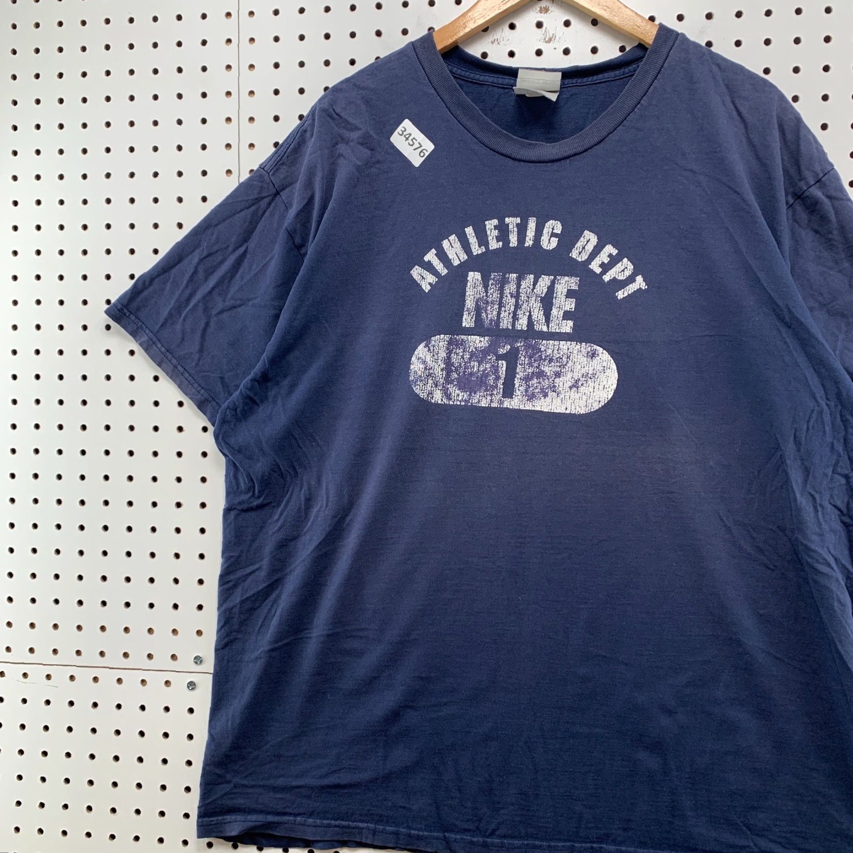Nike VINTAGE Nike Athletic Dept Shirt Mens 2XL Blue Pill Logo Short Sleeve Crew Neck 26x29 Men Size US XXL / EU 58 / 5 - 3 Thumbnail