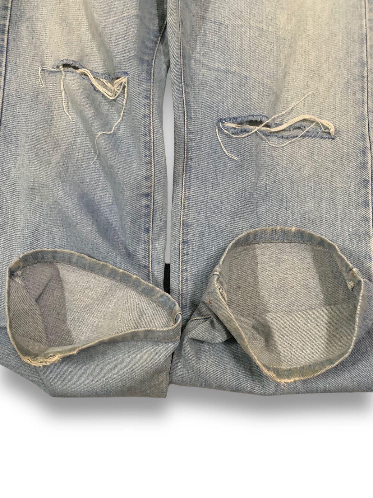 Big John Vintage 90s Big John Blue Wash Baggy Distressed Jeans Size US 31 - 11 Thumbnail
