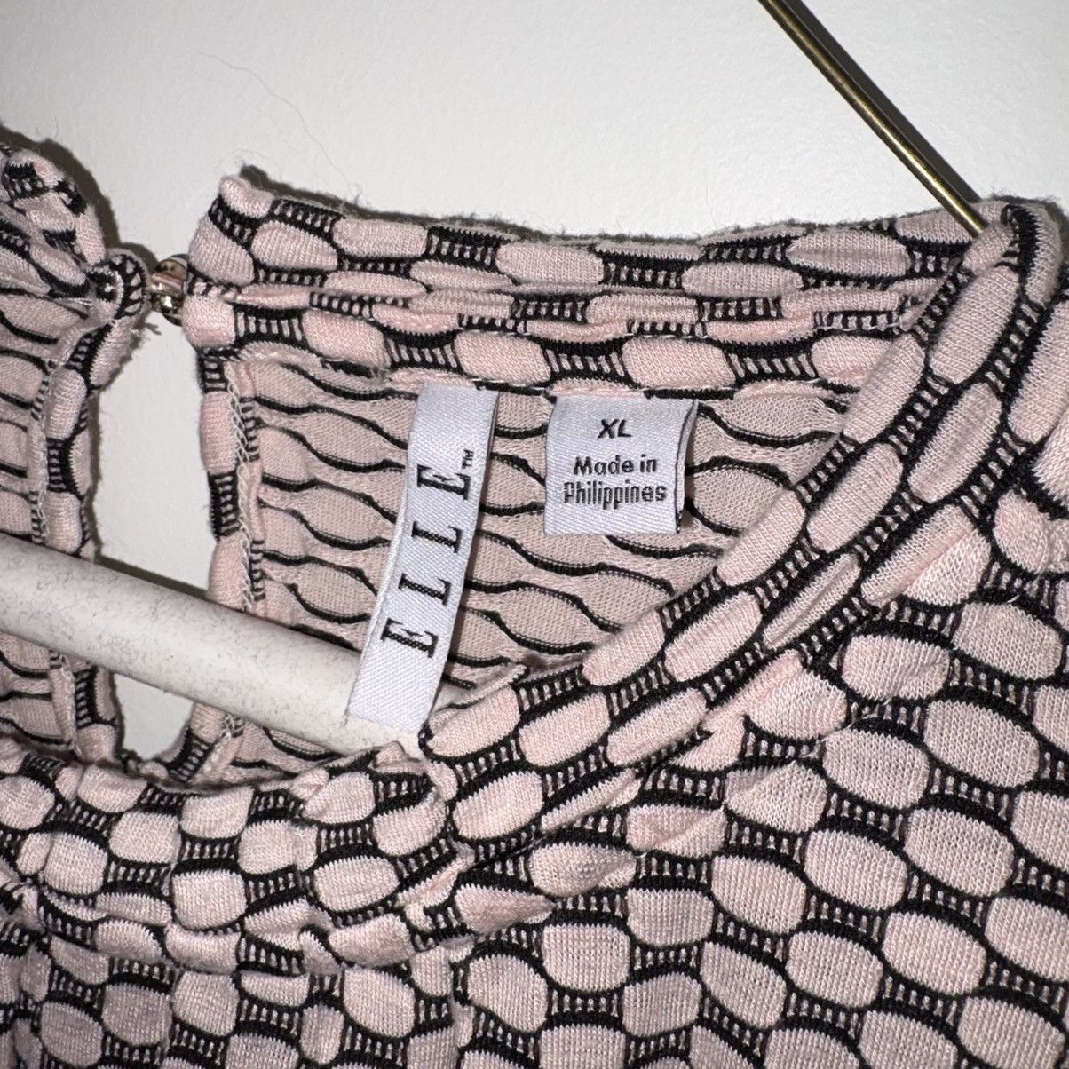 Other Elle Pink and Black Pattern Short Sleeve Blouse Size XL / US 12-14 / IT 48-50 - 5 Thumbnail