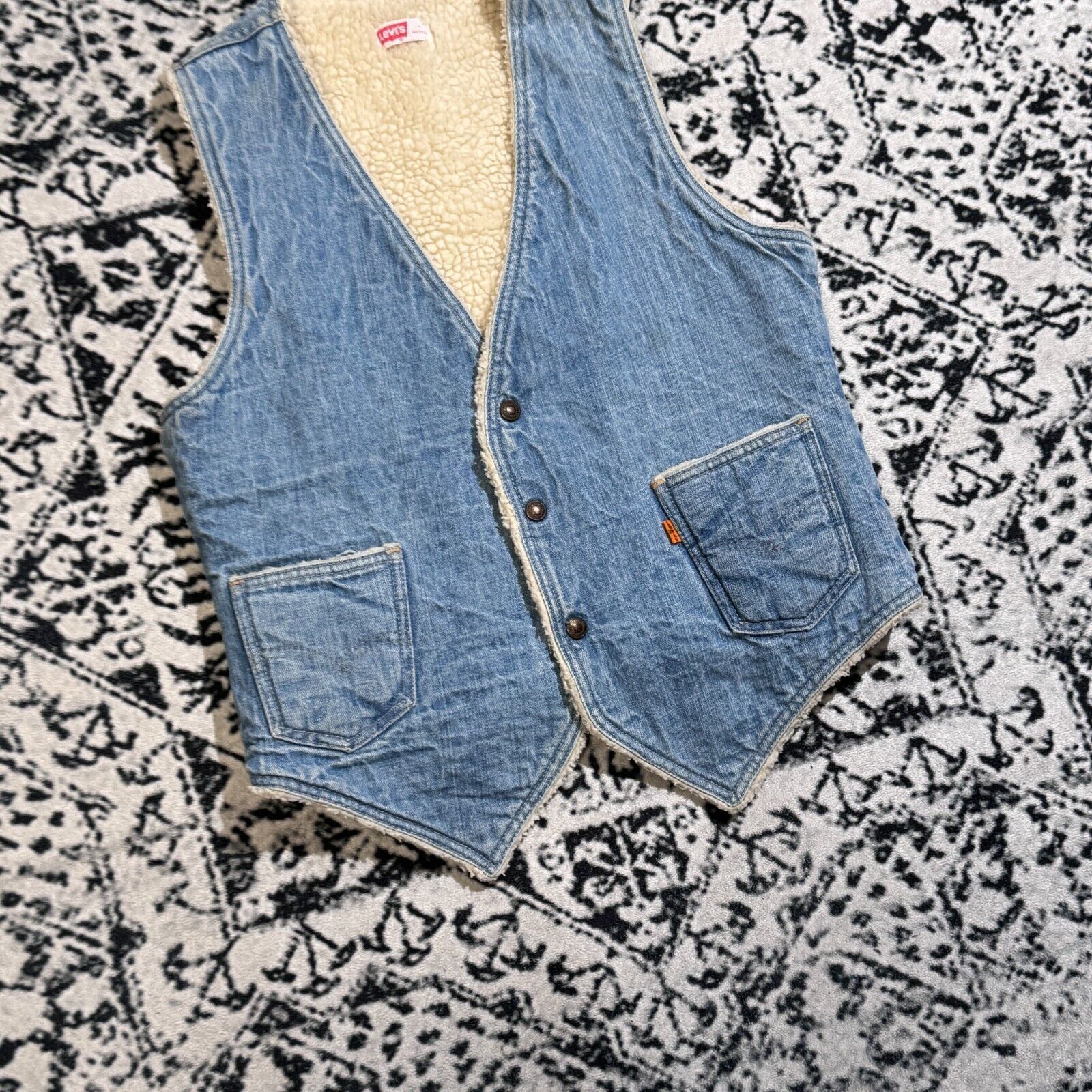 Levi's × Vintage Levis Baby Blue Cotton Vest Sherpa Jacket Size M Vintage Size US M / EU 48-50 / 2 - 5 Thumbnail