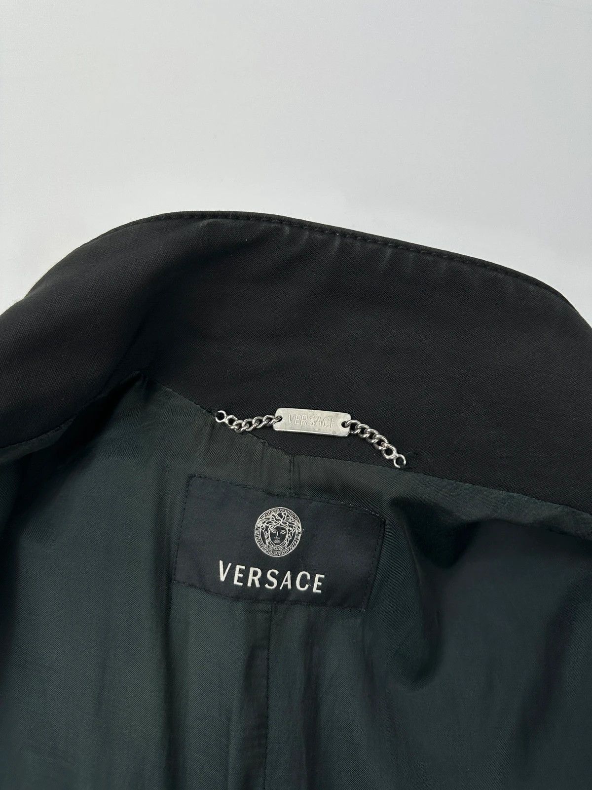 Versace Versace Early 00’s Black 4 Pockets High Collar Bomber Jacket Size US M / EU 48-50 / 2 - 12 Thumbnail