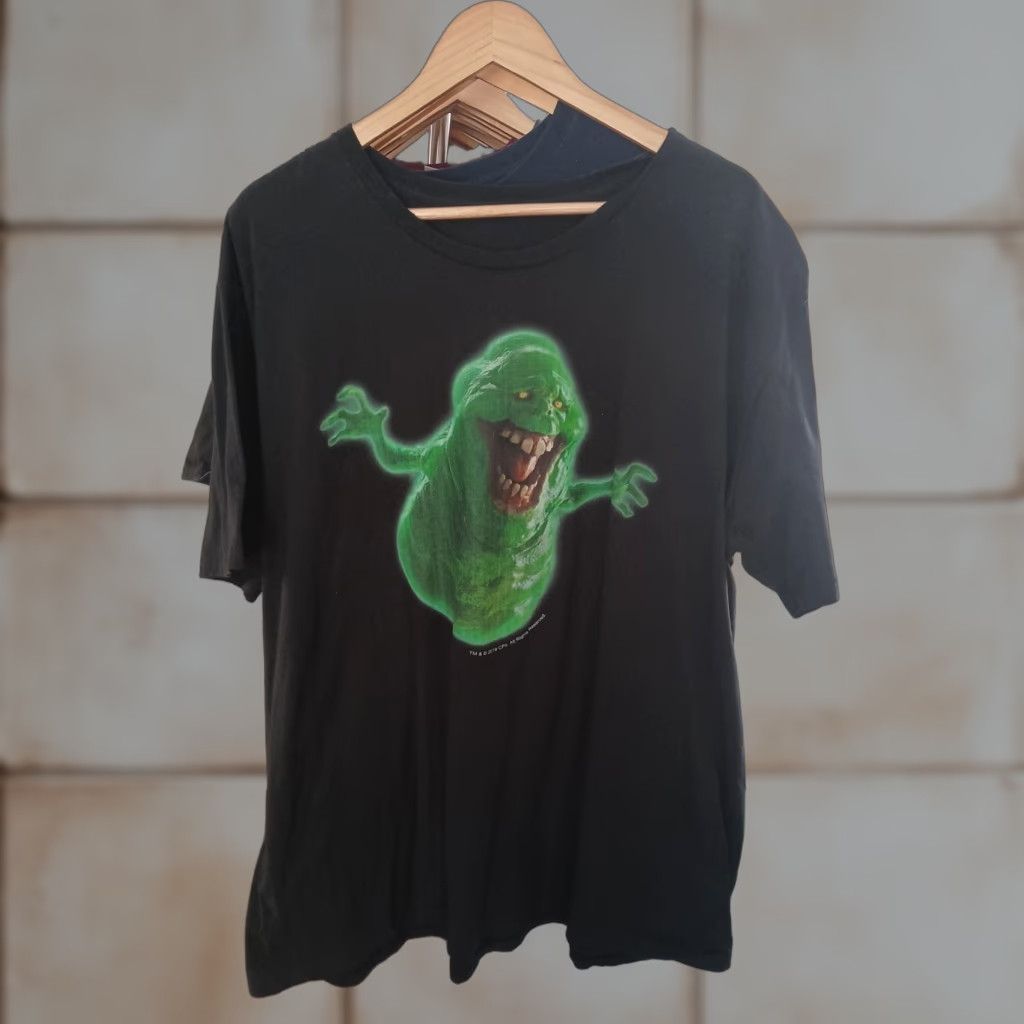 Movie Ghostbusters T-shirt Slimer 2XL Black Halloween Mens