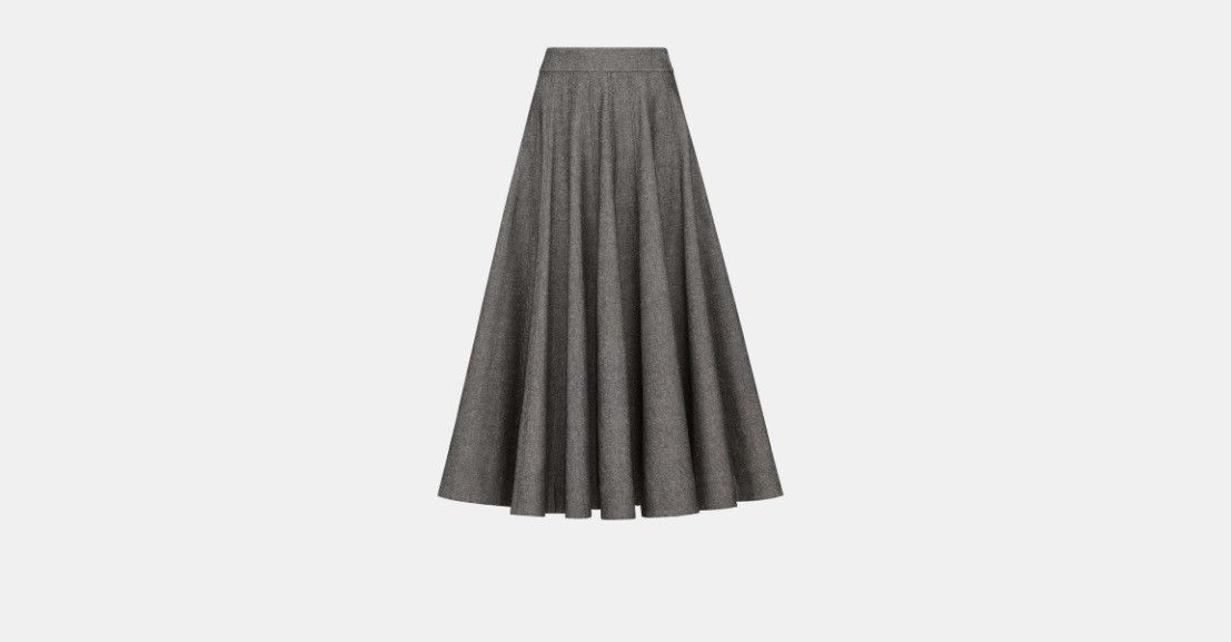 Dior o1w1db10225 Mid-Length Flared Skirt in Gray Size 28" / US 6 / IT 42 - 1 Thumbnail