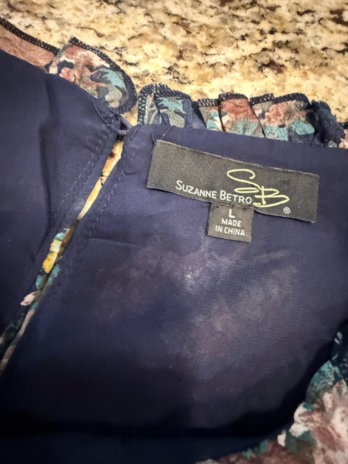 Other Suzanne Betro tunic top blue multicolor floral lace SZ LG Size L / US 10 / IT 46 - 7 Thumbnail