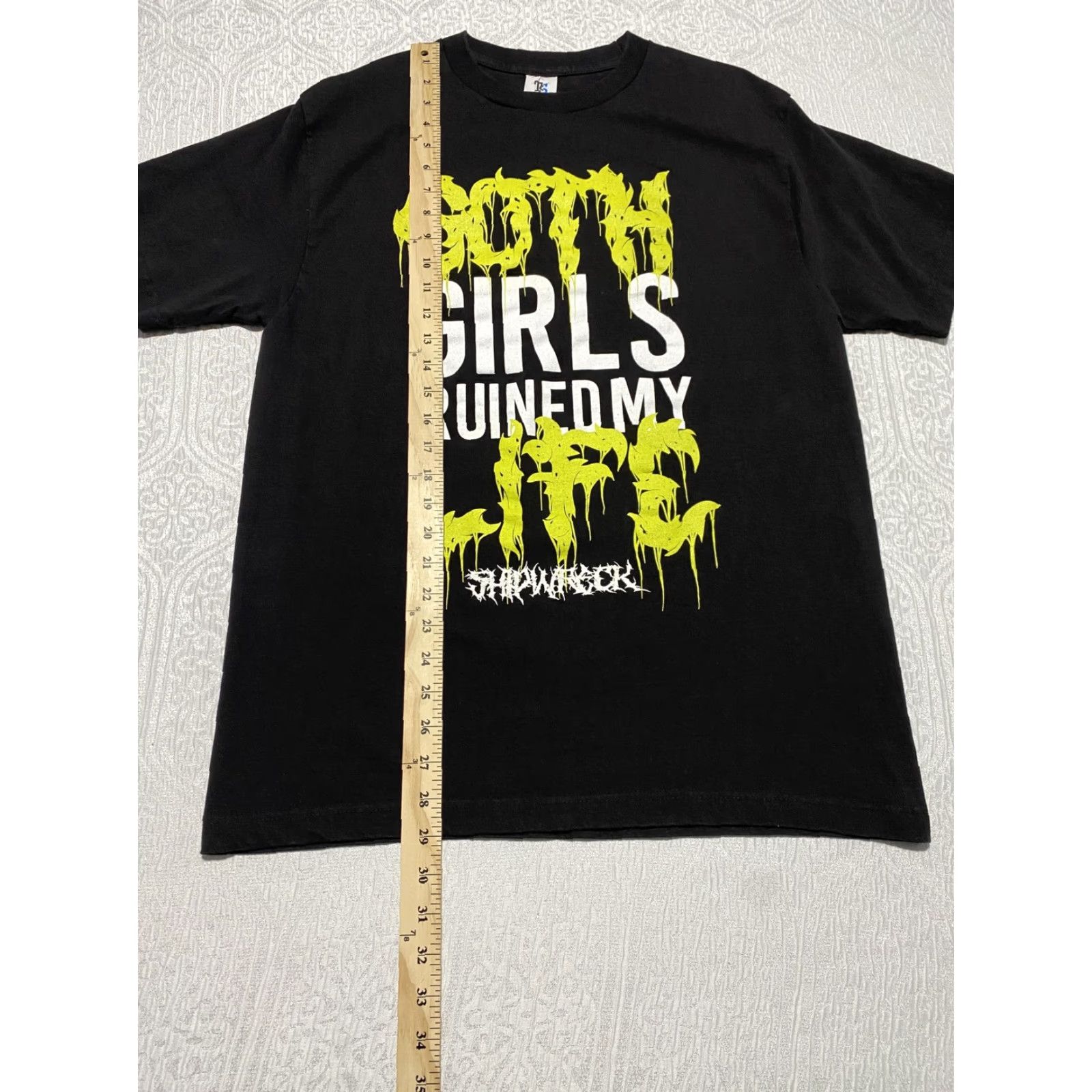 Vintage VINTAGE Teestyled Shirt Mens Large Black Goth Girls Ruined My Life Graphic Tee Size US L / EU 52-54 / 3 - 3 Thumbnail