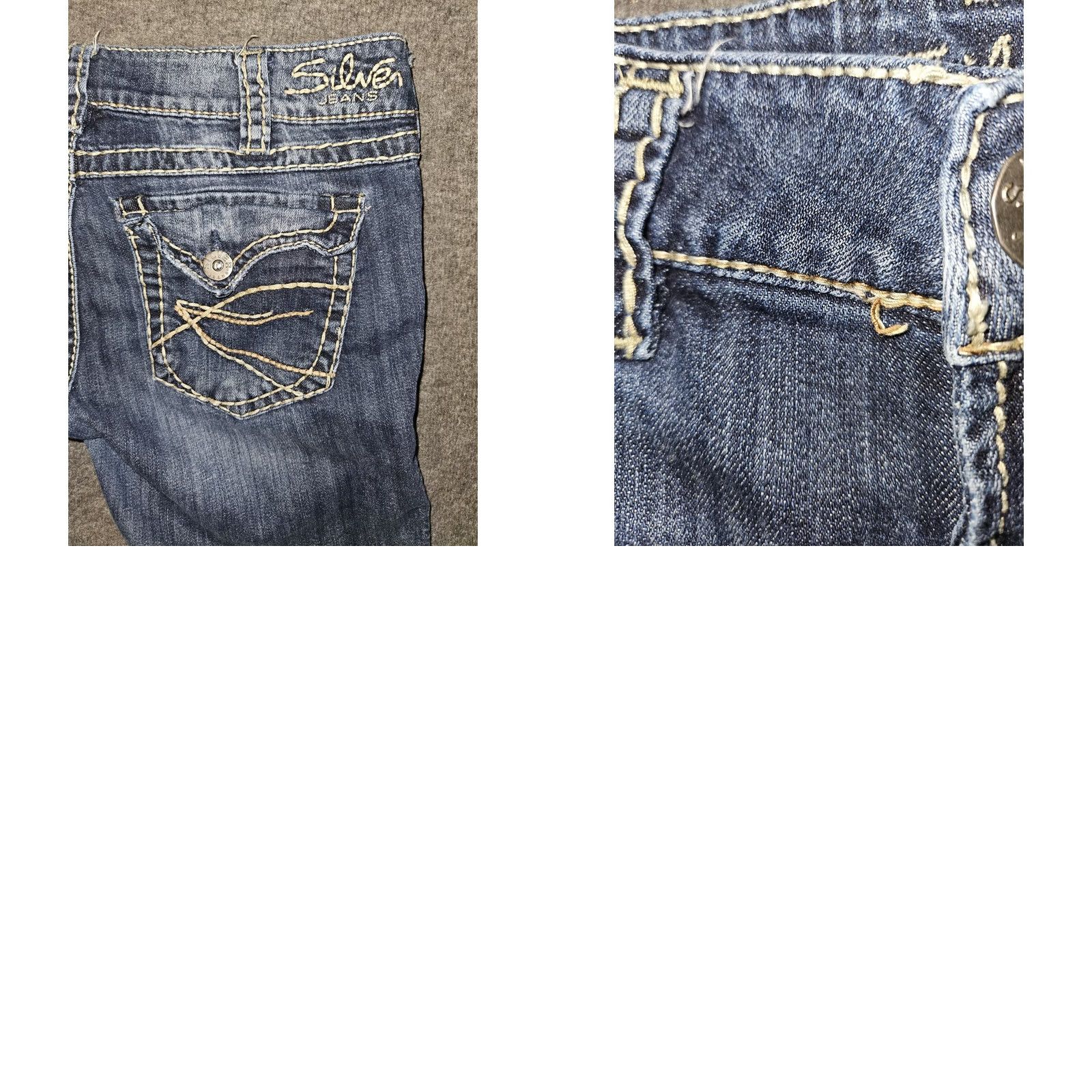 Vintage Silver McKenzie Capri Jeans Womens 30 Low Rise Blue Embroidered Flap Pockets Size 30" / US 8 / IT 44 - 9 Thumbnail