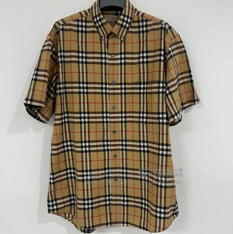 Burberry Burberry Khaki Plaid Short Sleeve Shirt. Size US L / EU 52-54 / 3 - 1 Thumbnail