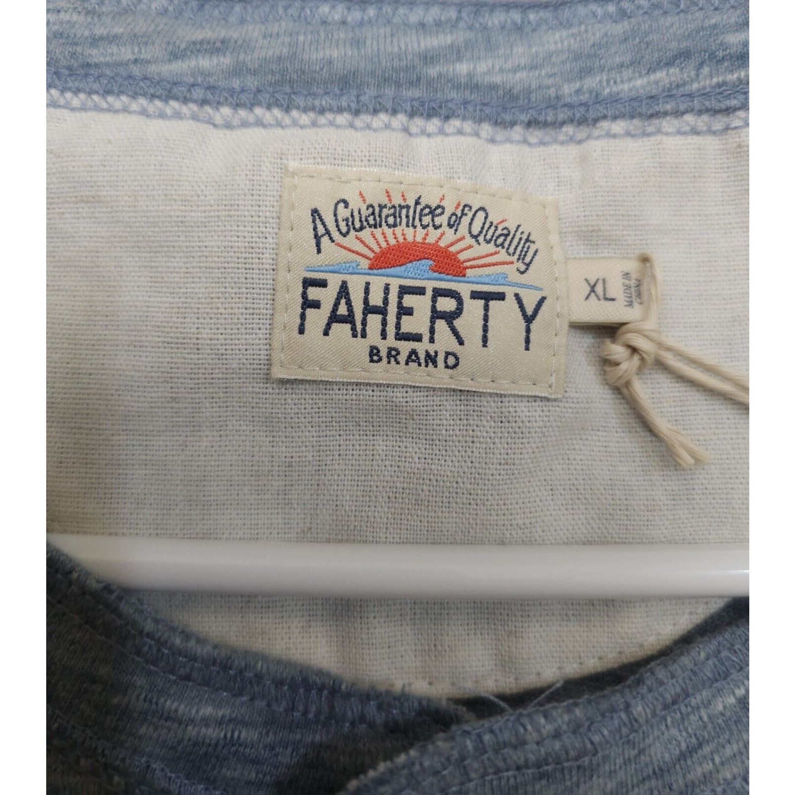 Faherty Faherty Heathered Henley Tee Cotton Blend Short Sleeve Size US XL / EU 56 / 4 - 10 Thumbnail
