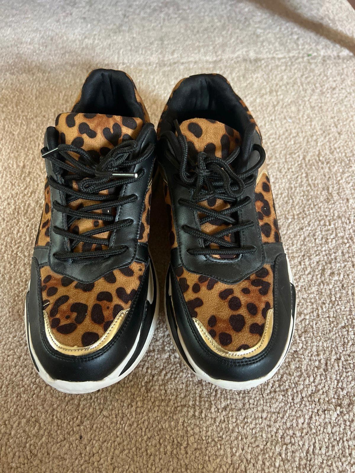 Other Leopard Print Lace-Up Chunky Sneakers Size US 10.5 / IT 40.5 - 1 Thumbnail