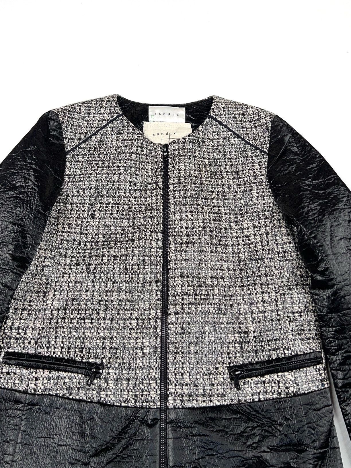Sandro Sandro Sample Vedette Jacket Tweed Metallic Size S / US 4 / IT 40 - 11 Thumbnail