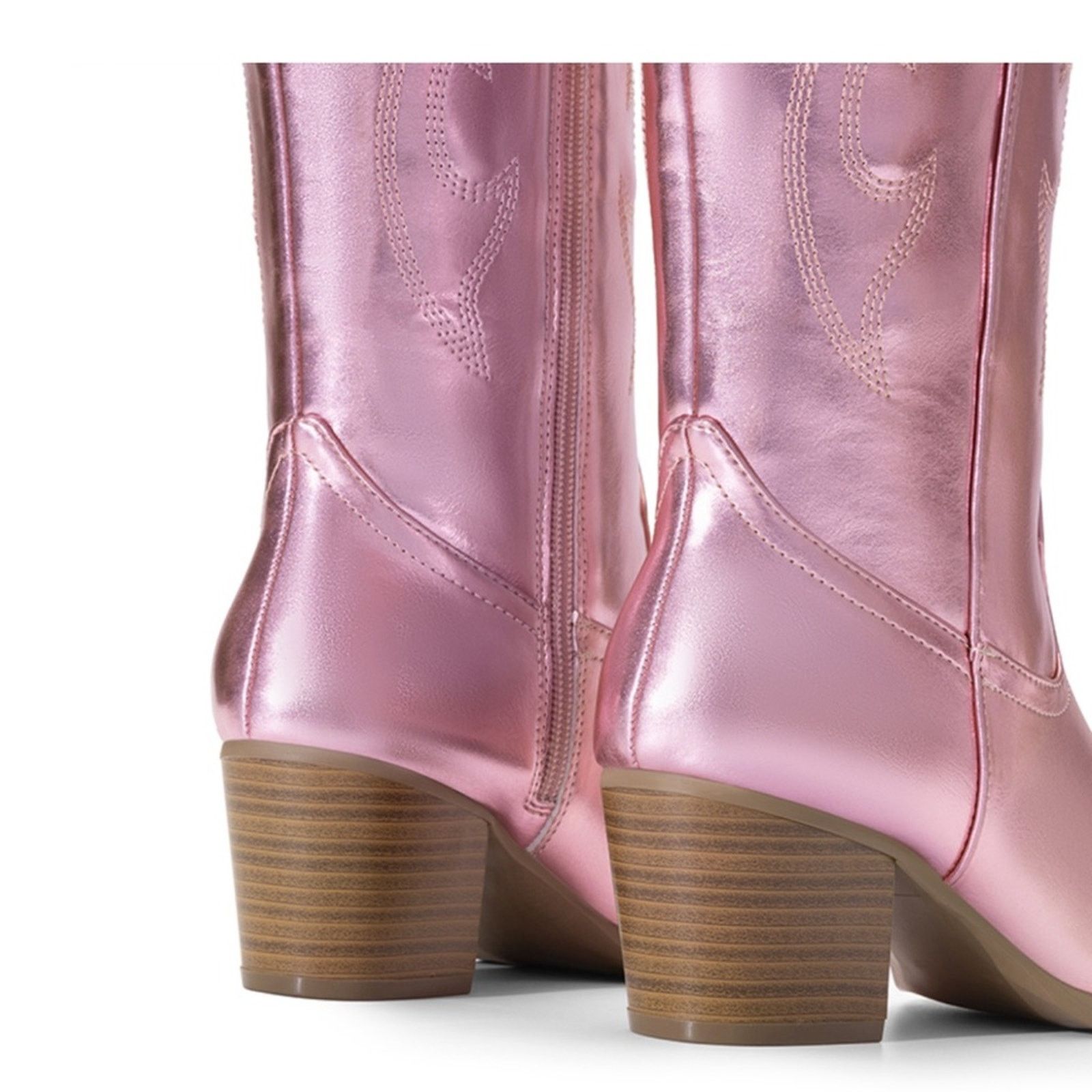 Other DREAM PAIRS Pointed-Toe Cowgirl Knee-high Boots Pink 8.5 Size US 8.5 / IT 38.5 - 3 Thumbnail