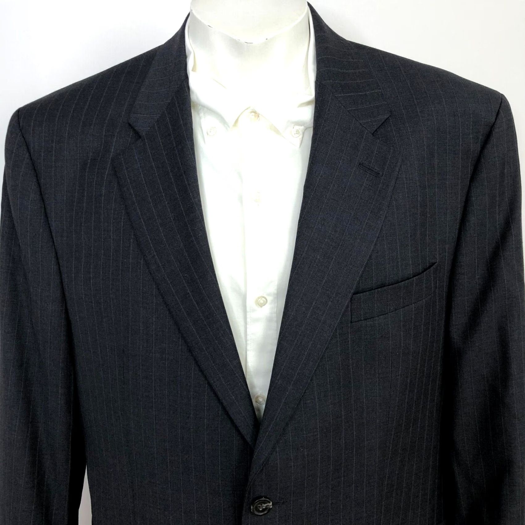 Ralph Lauren Lauren Ralph Lauren Green Label 44R Wool Two Button Sport Coat Jacket Striped Notch Lapel Men’s 100% Wool Suit Coat Outerwear Size 44R - 2 Thumbnail