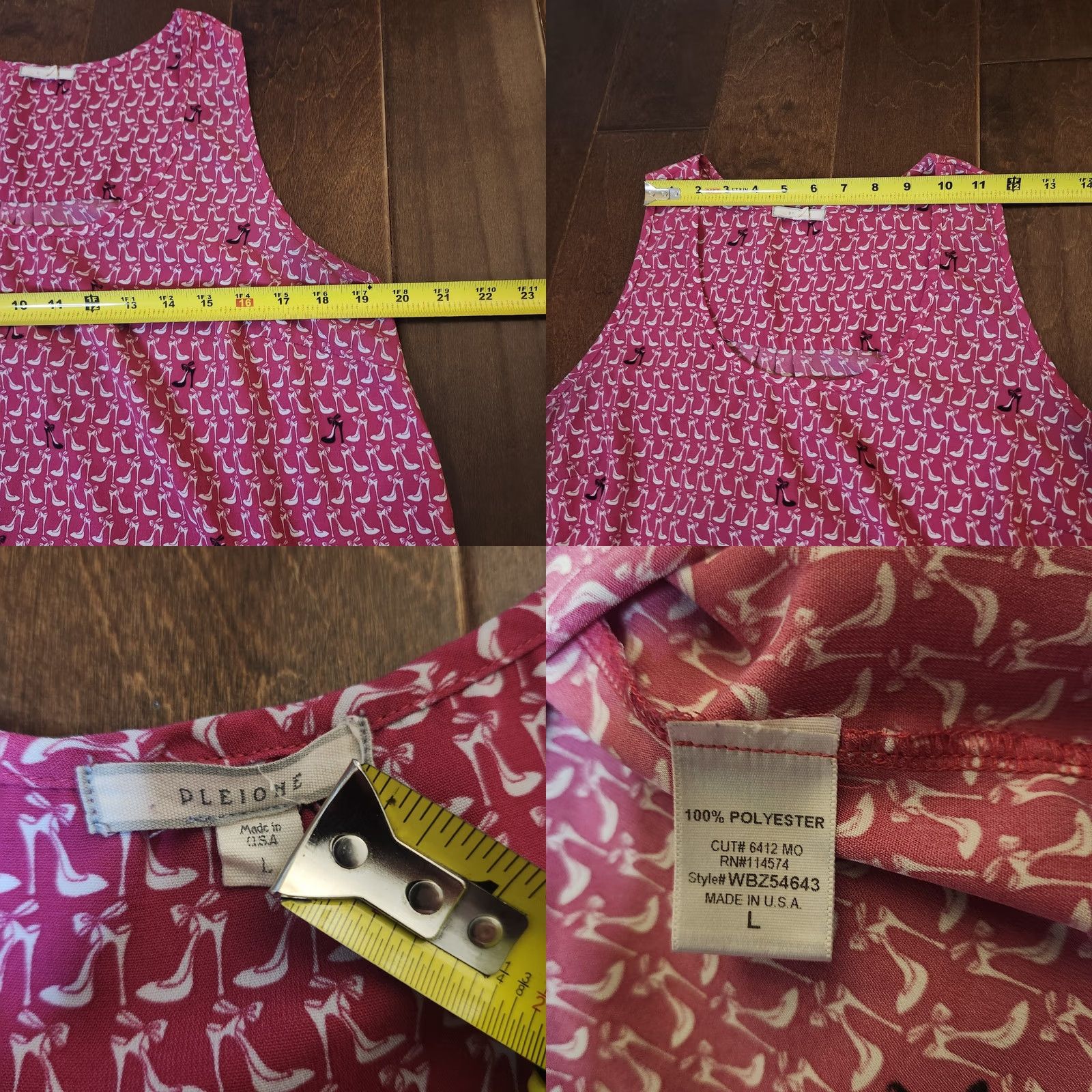 Vintage Pleione Women's Pink Blouse Top Sleeveless Pullover Regular Fit L Size L / US 10 / IT 46 - 8 Thumbnail