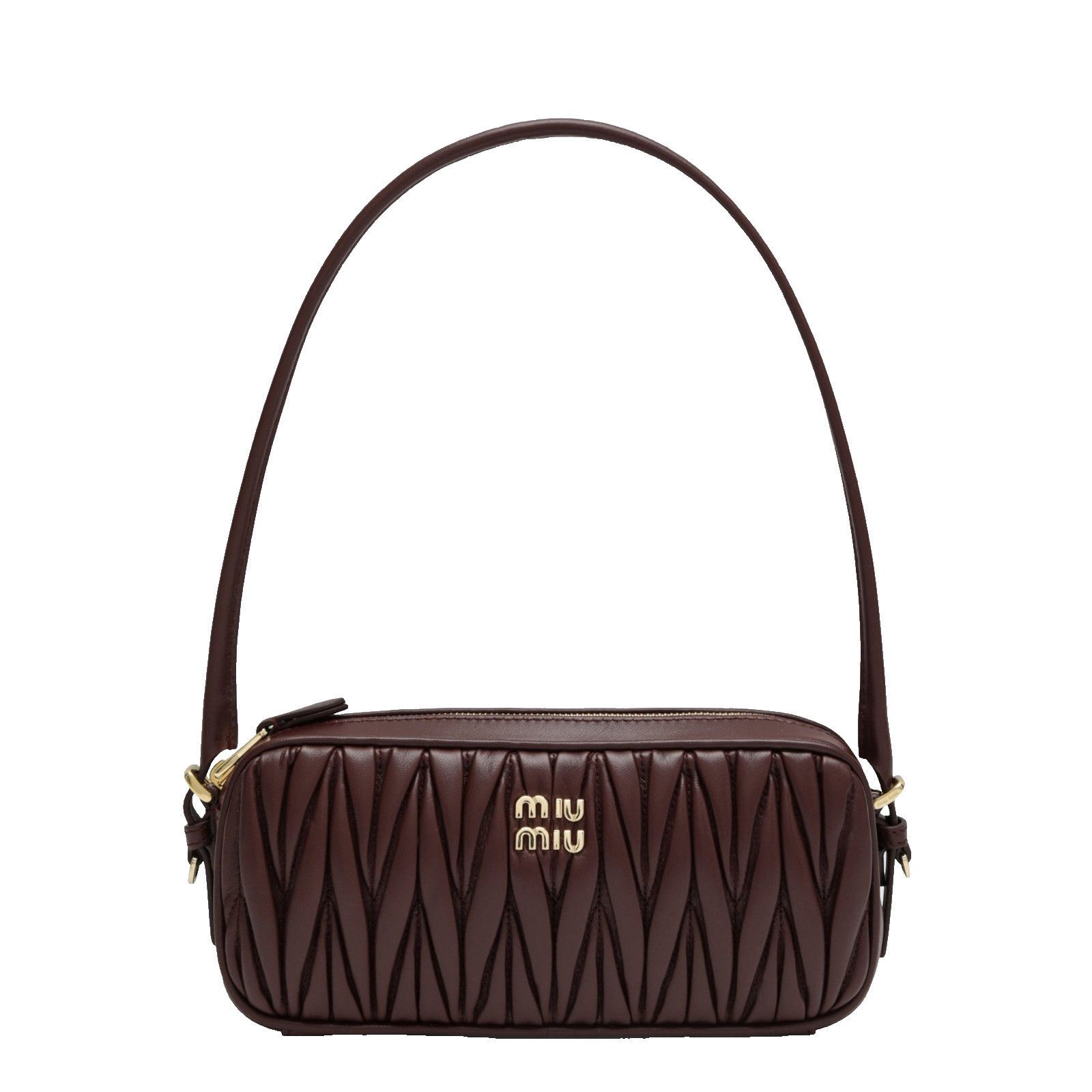Miu Miu MIU MIU $1950 Burgundy Matelassé Nappa Leather Pouch New & A Size ONE SIZE - 1 Thumbnail
