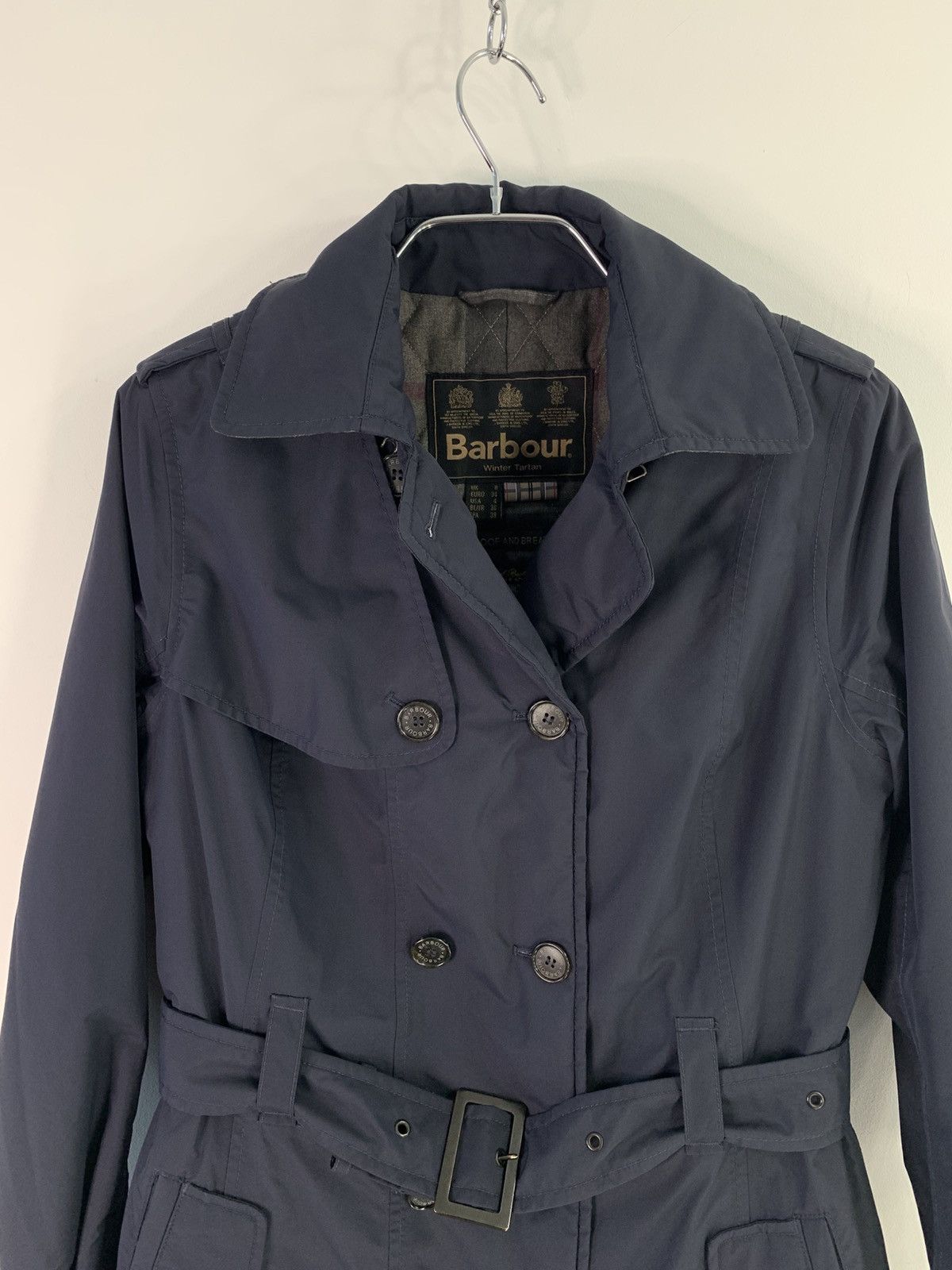 Barbour × Designer Barbour Millfire Quilted Womens Trench Coat S Size Size S / US 4 / IT 40 - 5 Thumbnail