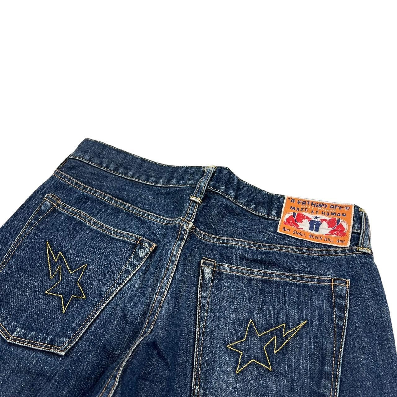 Bape Vintage Bape Embroidered Star Jeans - Waist: 31” Size US 31 - 3 Thumbnail