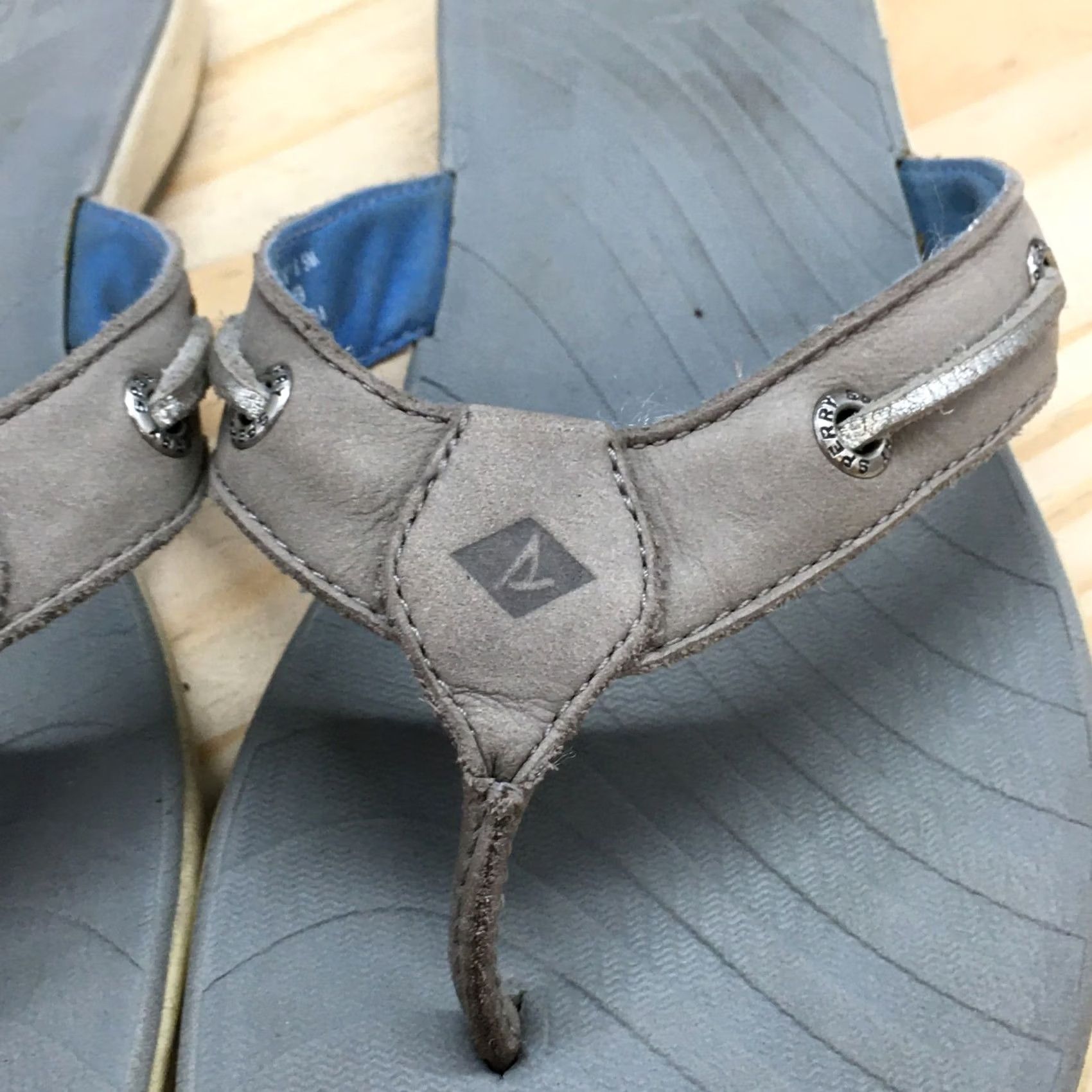 Sperry Sperry Sandals Seabrook Slip On Flip Flops Gray Leather Womens 8.5 Shoes Casual Summer Storm STS95169 Fashion Top Sider Women’s Shoes Mens Womens Size US 9 / IT 39 - 7 Thumbnail