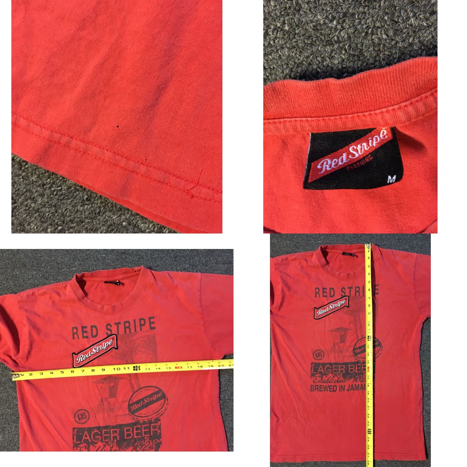 Vintage VINTAGE Jamaica Red Stripe Lager Shirt M Red Beach 90s Funny Humour Bar Pub Size US M / EU 48-50 / 2 - 8 Thumbnail