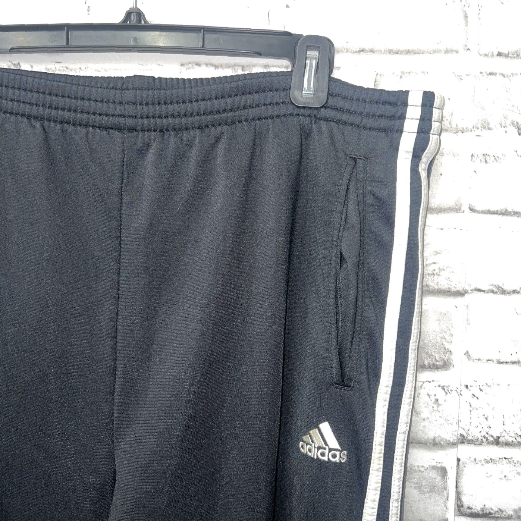 Adidas ADIDAS Basketball Warm-Up Pants Mens Size M Black Side Snap Size US 31 - 2 Thumbnail