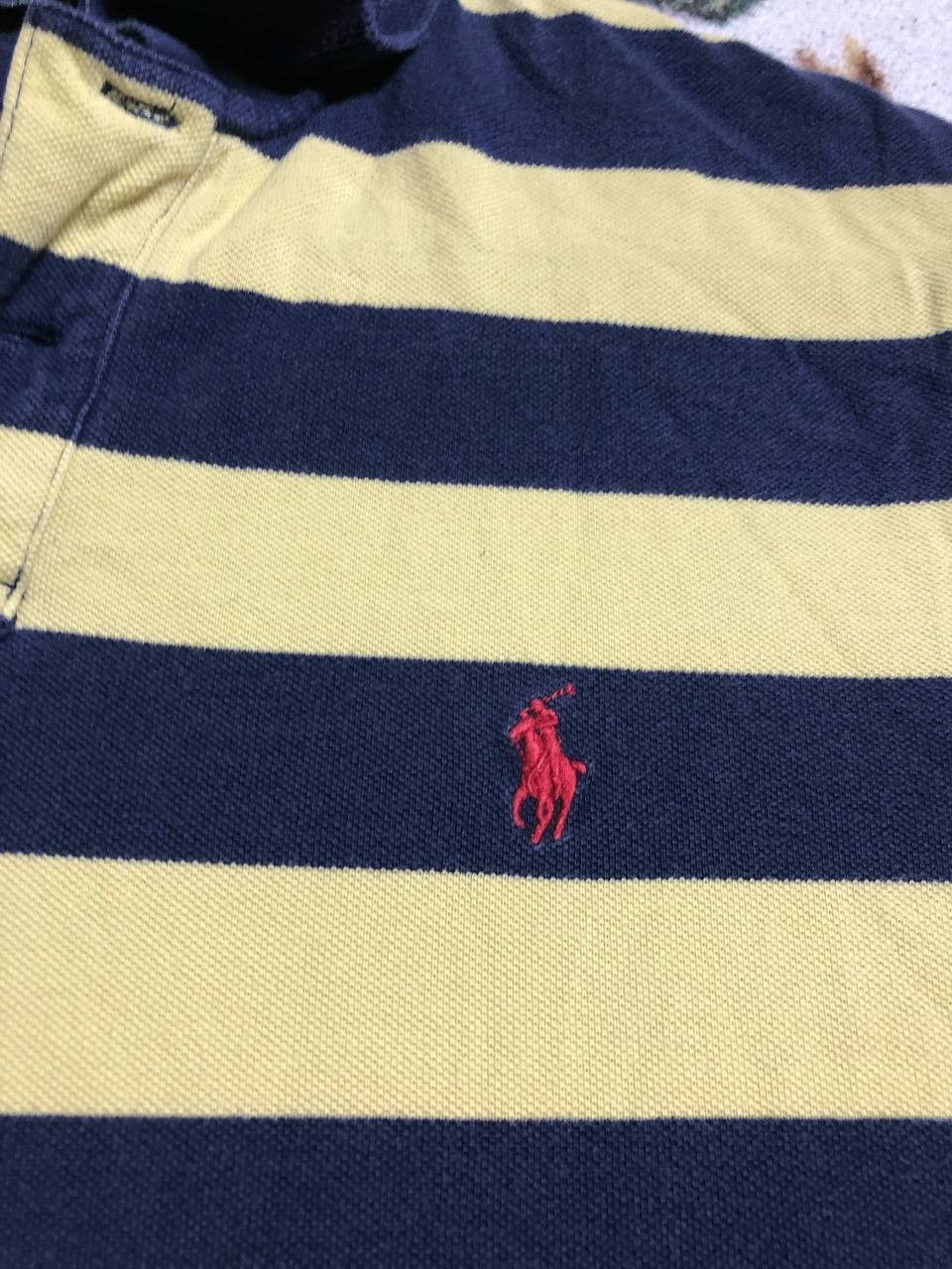 Polo Ralph Lauren Ralph Lauren Polo Shirt Yellow/Navy Striped Short sleeve Size US L / EU 52-54 / 3 - 6 Thumbnail
