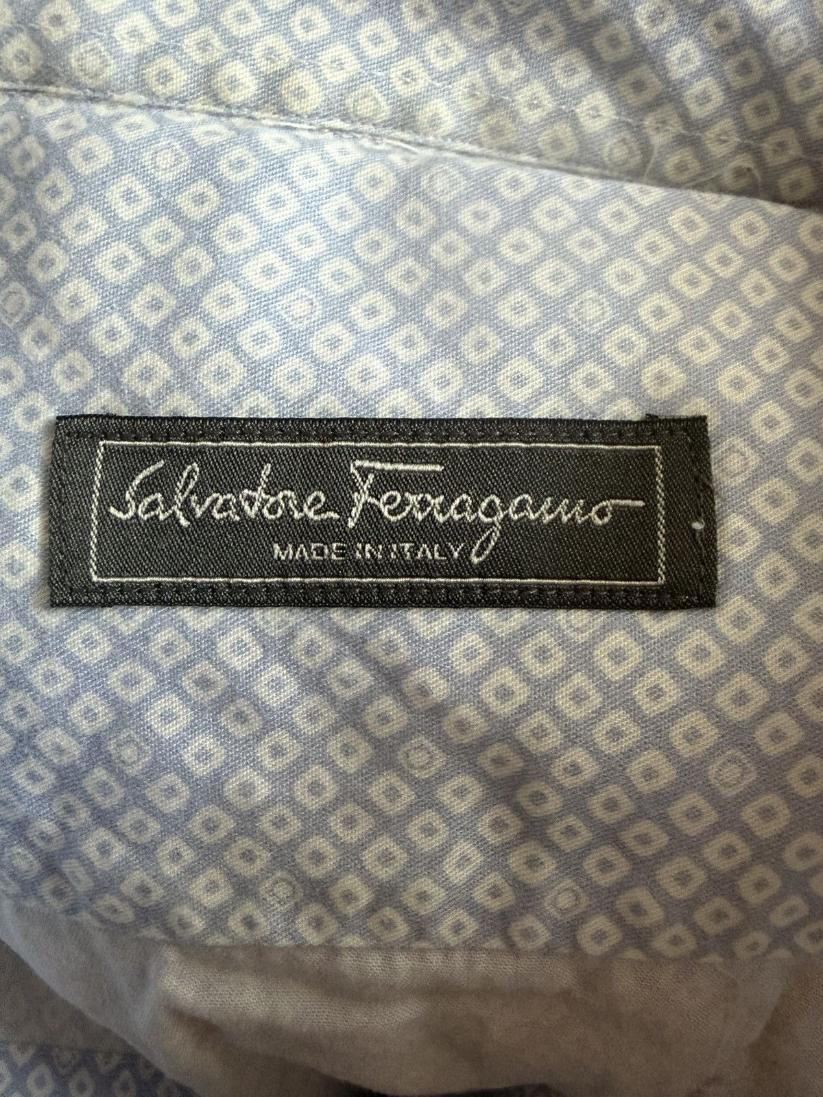 Salvatore Ferragamo Ferragamo Salvatore Men's Light Blue Cotton Shirt Size M Size US M / EU 48-50 / 2 - 5 Thumbnail