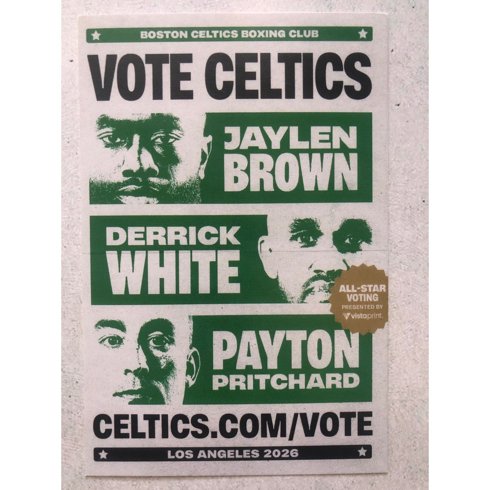 NBA Boston Celtics All-Star 2026 Vote Poster & Sticker Bundle Size ONE SIZE - 5 Thumbnail