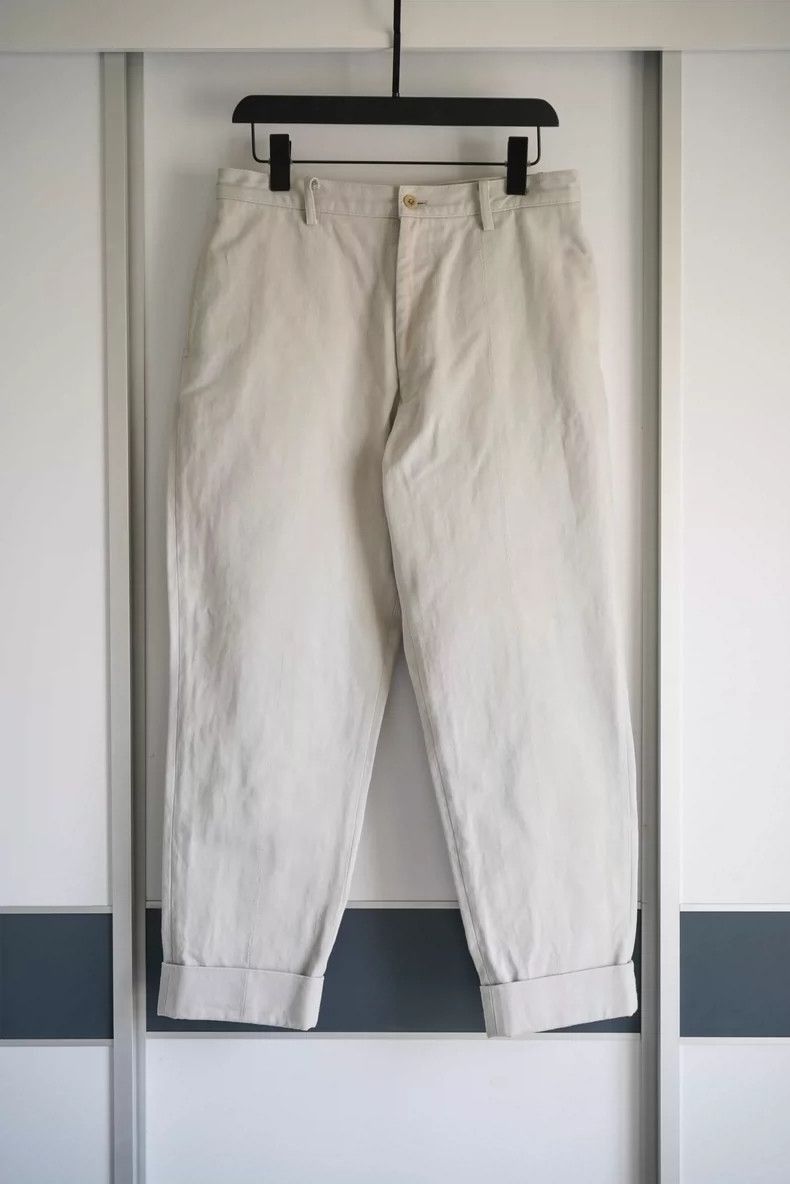 Yohji Yamamoto Yohji Yamamoto Yohji Yamamoto Gray White Cropped Pants Size US 40 / EU 56 - 1 Thumbnail
