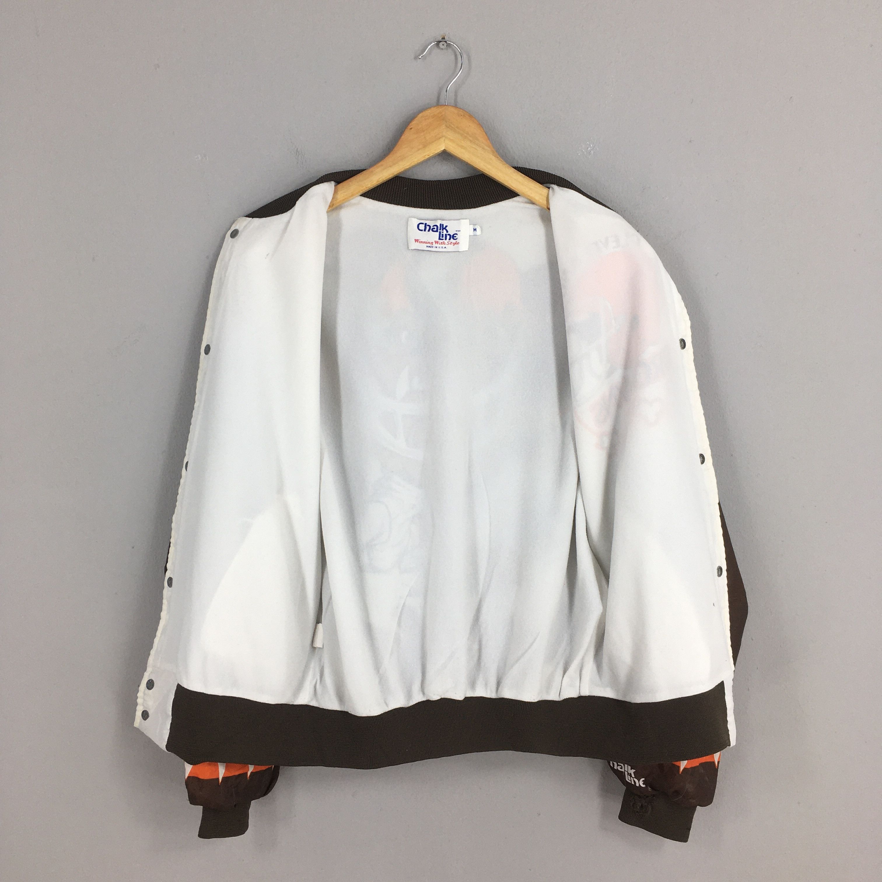 Chalk Line Vintage 90s Cleveland Browns Dawgs NFL Varsity Jacket Medium Size US M / EU 48-50 / 2 - 7 Thumbnail
