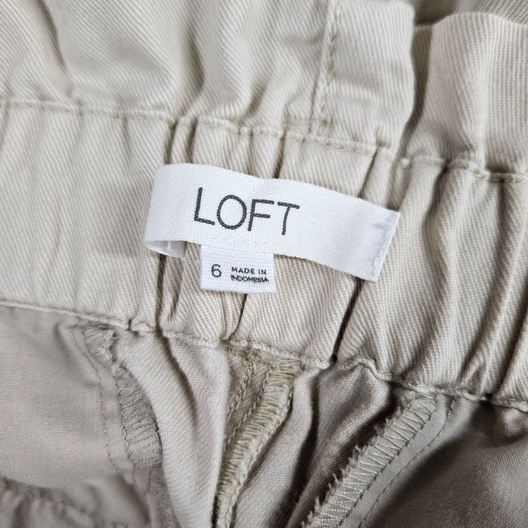 Loft Ann Taylor LOFT Womens Ankle Pants Sz 6 Beige High Rise Tie Waist Size 28" / US 6 / IT 42 - 7 Thumbnail