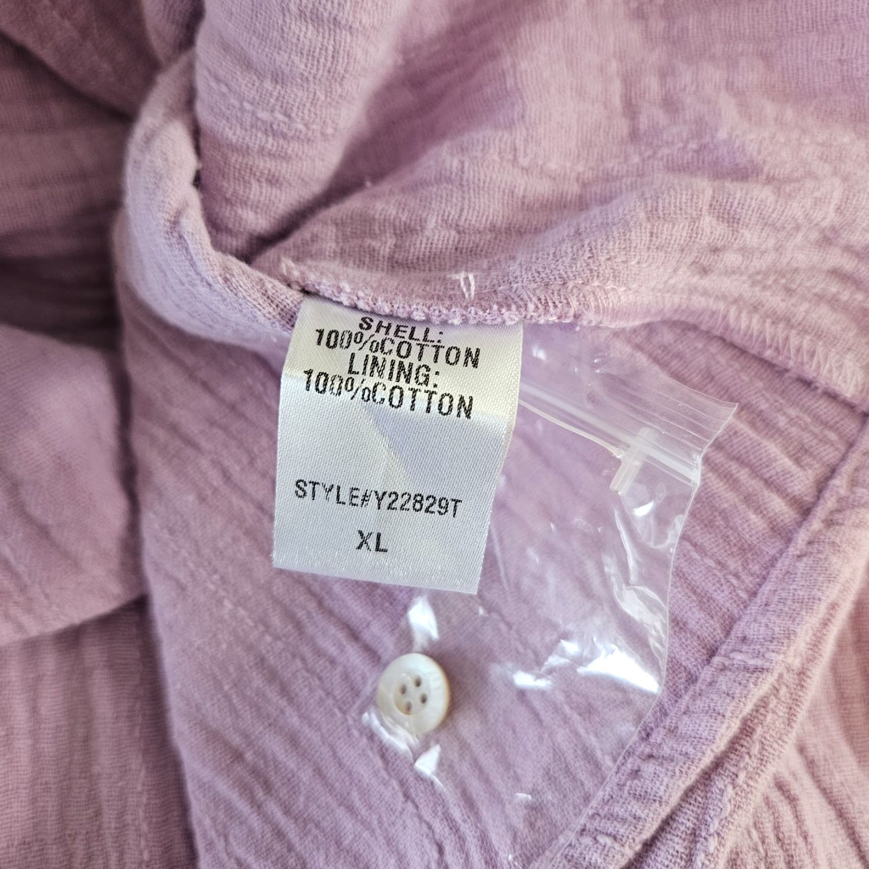 Vintage Pomander Place Womens Millie Dress Sz XL Lavender Pockets Mini 3/4 Sleeve V-Neck Cotton Pullover Size XL / US 12-14 / IT 48-50 - 4 Thumbnail