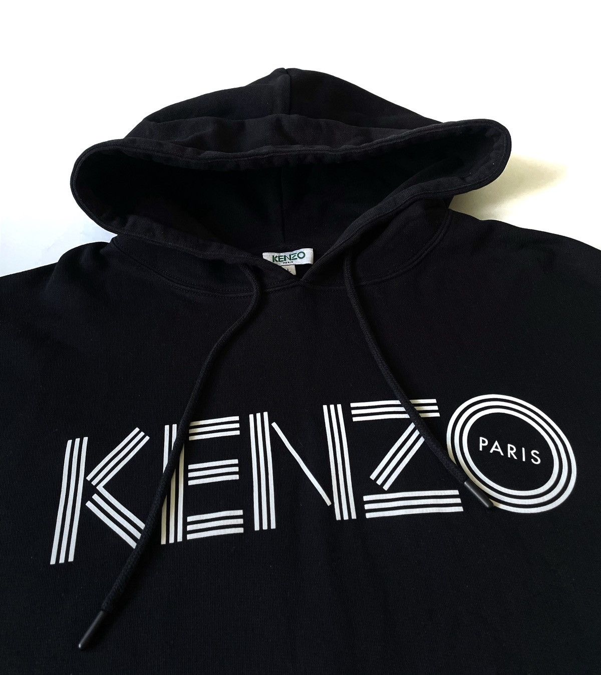 Kenzo Kenzo Women Black Hoodie Big Logo Made In Portugal Size L Size L / US 10 / IT 46 - 6 Thumbnail