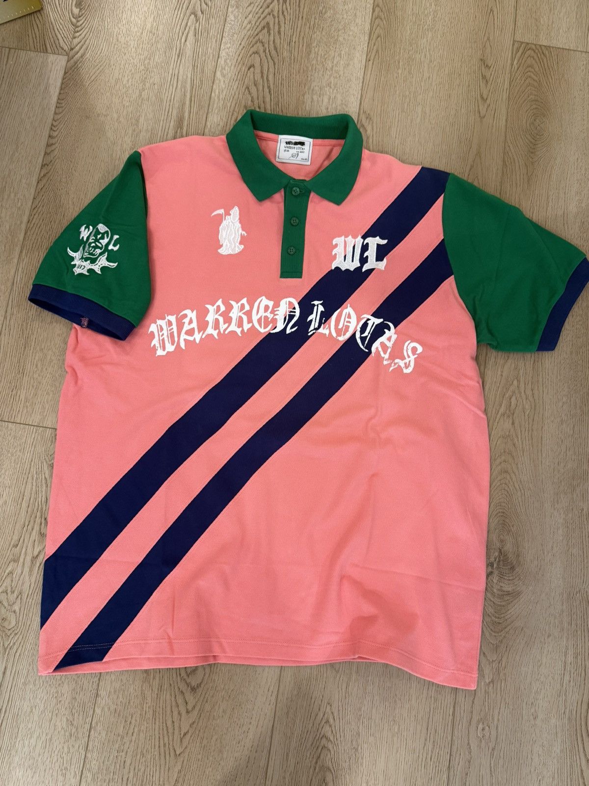 Warren Lotas Mainline Reaper Academy Polo Pink Navy Green Size US XL / EU 56 / 4 - 1 Thumbnail