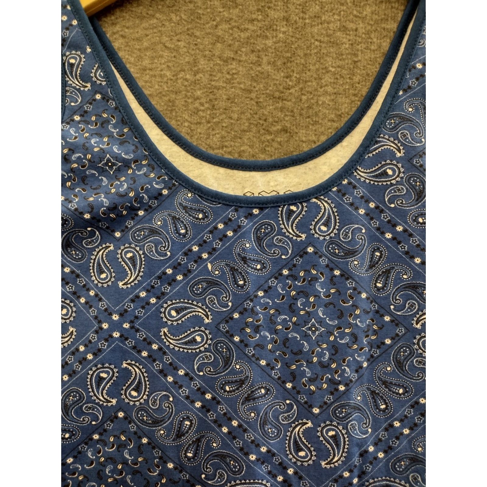 Vintage IML Bodysuit Women XL Blue Paisley Bandana Sleeveless Cotton Blend One Piece Size XL / US 12-14 / IT 48-50 - 3 Thumbnail