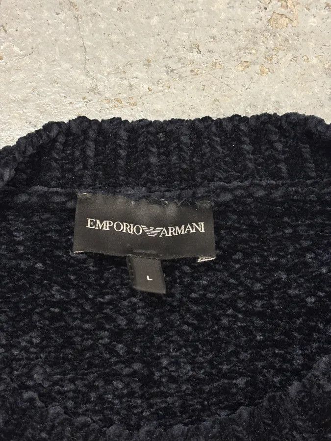 Emporio Armani SS2021 Emporio Armani White Lines Navy Sweater Size US M / EU 48-50 / 2 - 8 Thumbnail