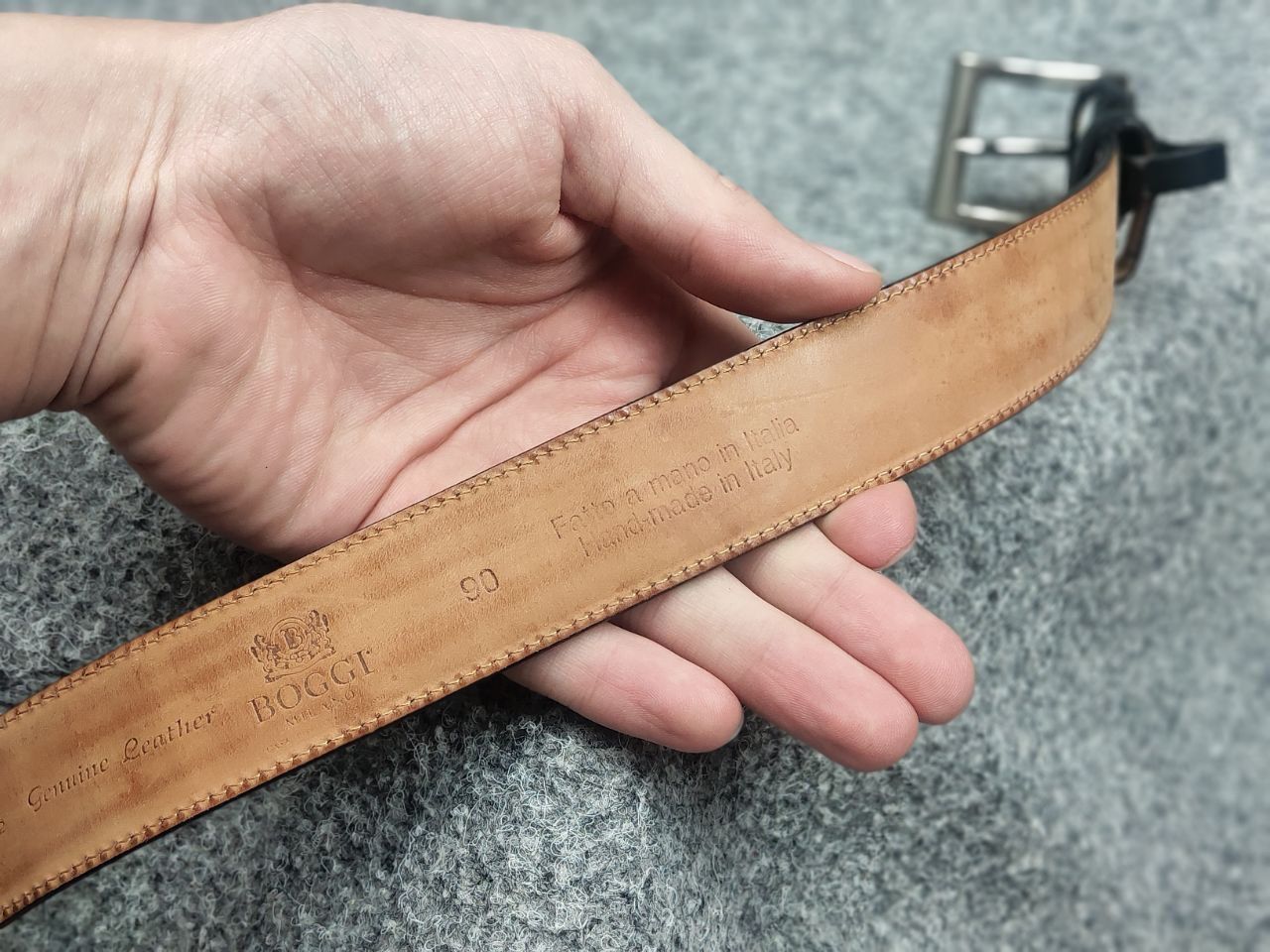 Boggi Boggi Milano Italy Design crocodile embossed leather belt Size ONE SIZE - 13 Thumbnail