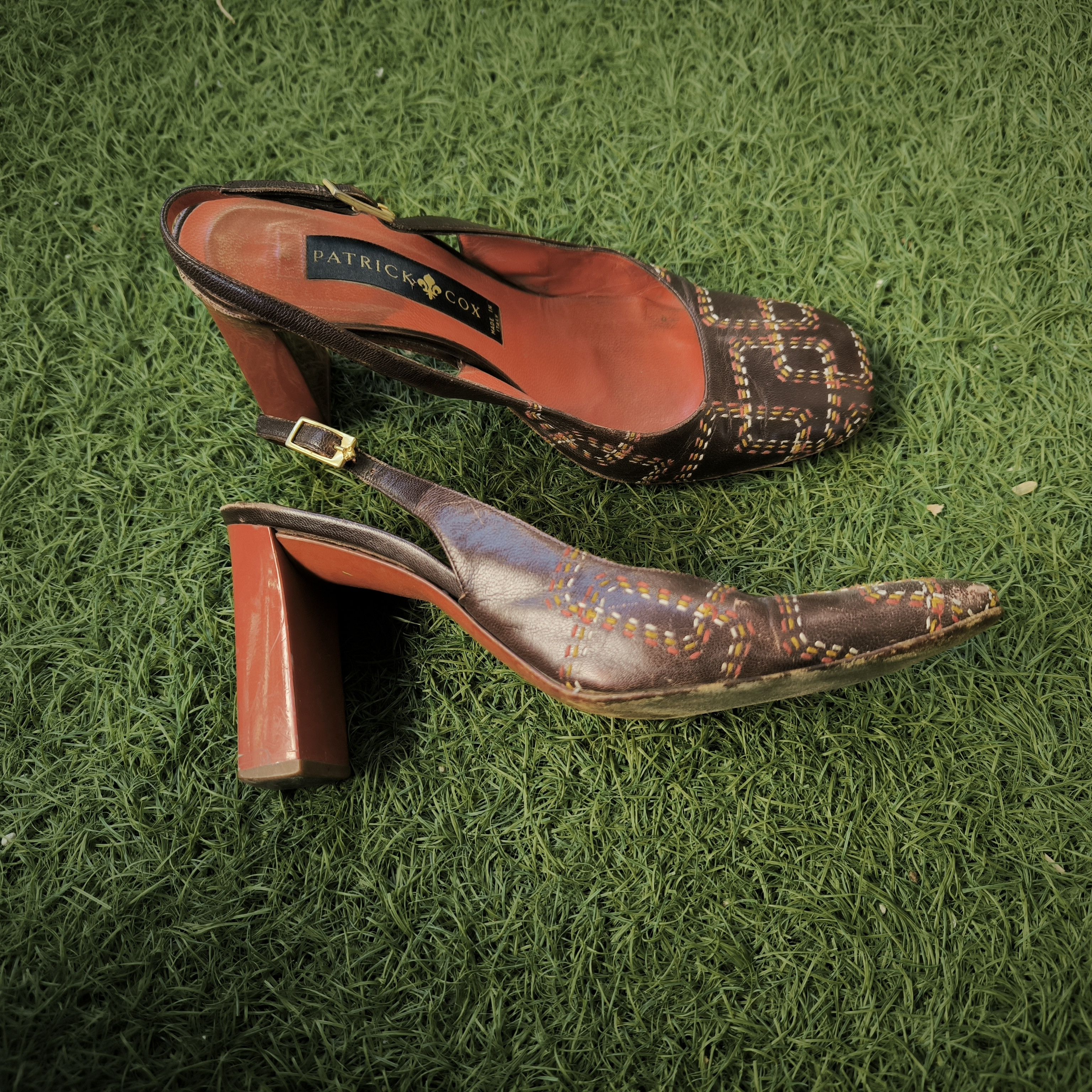 Patrick Cox Vintage Y2K Patrick Cox Brown Leather Heels Size US 7 / IT 37 - 1 Thumbnail