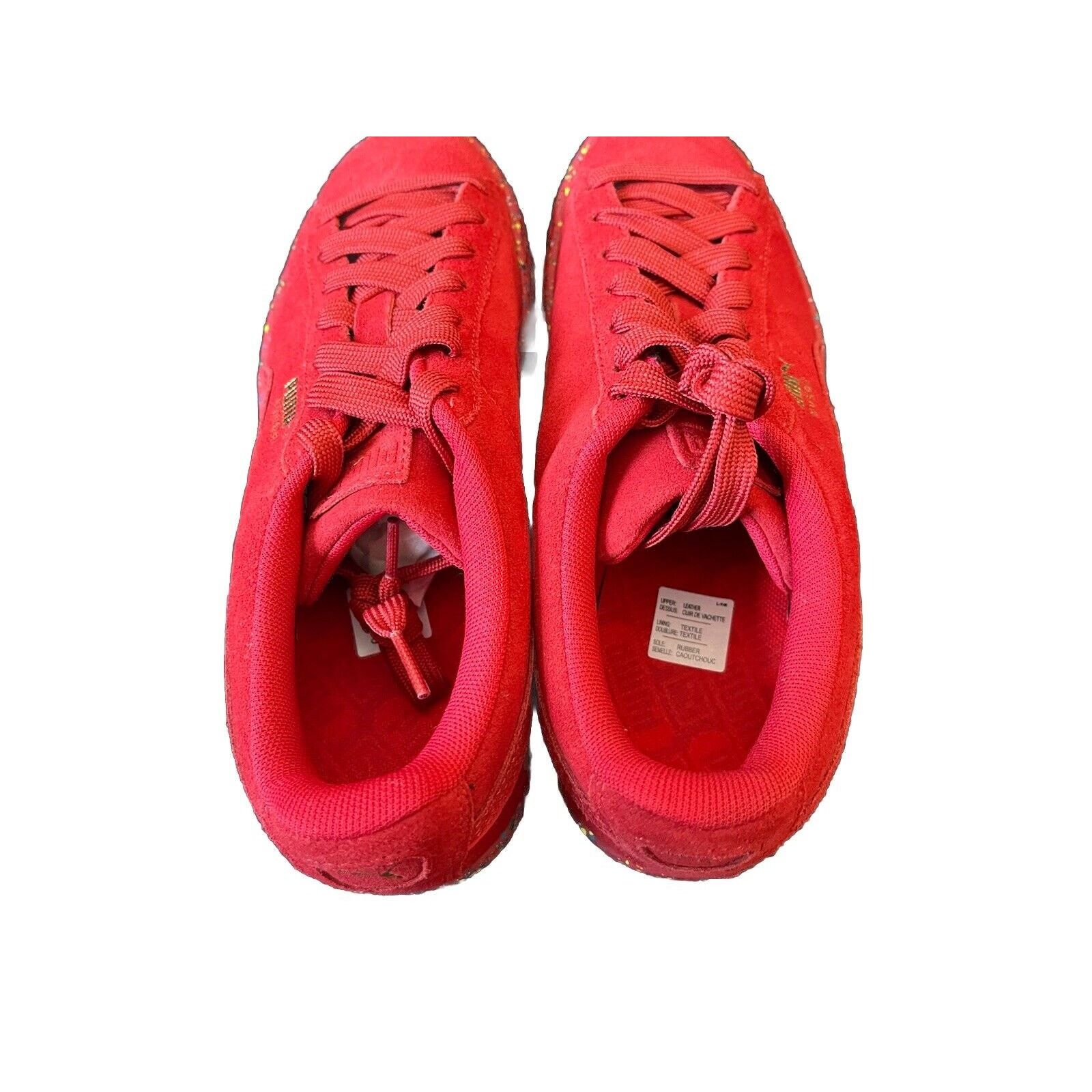 Puma Puma Suede Mono Triplex Lace Up Kids Red Paint Splatter Size US 6.5 / IT 36.5 - 5 Thumbnail