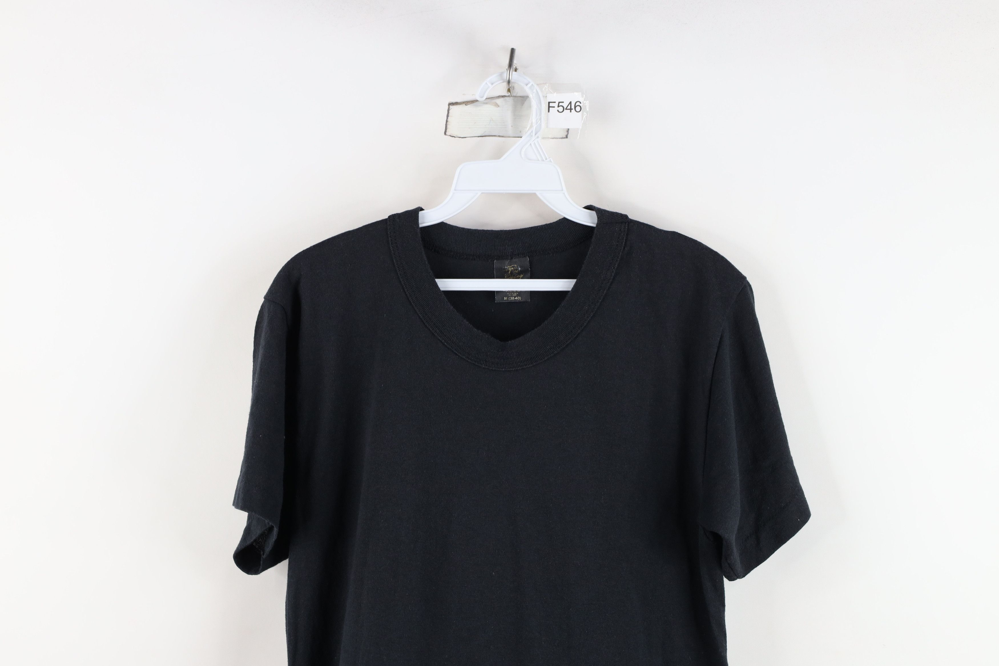 Vintage Vintage 70s Streetwear Thin Short Sleeve T-Shirt Black USA Size US M / EU 48-50 / 2 - 2 Thumbnail